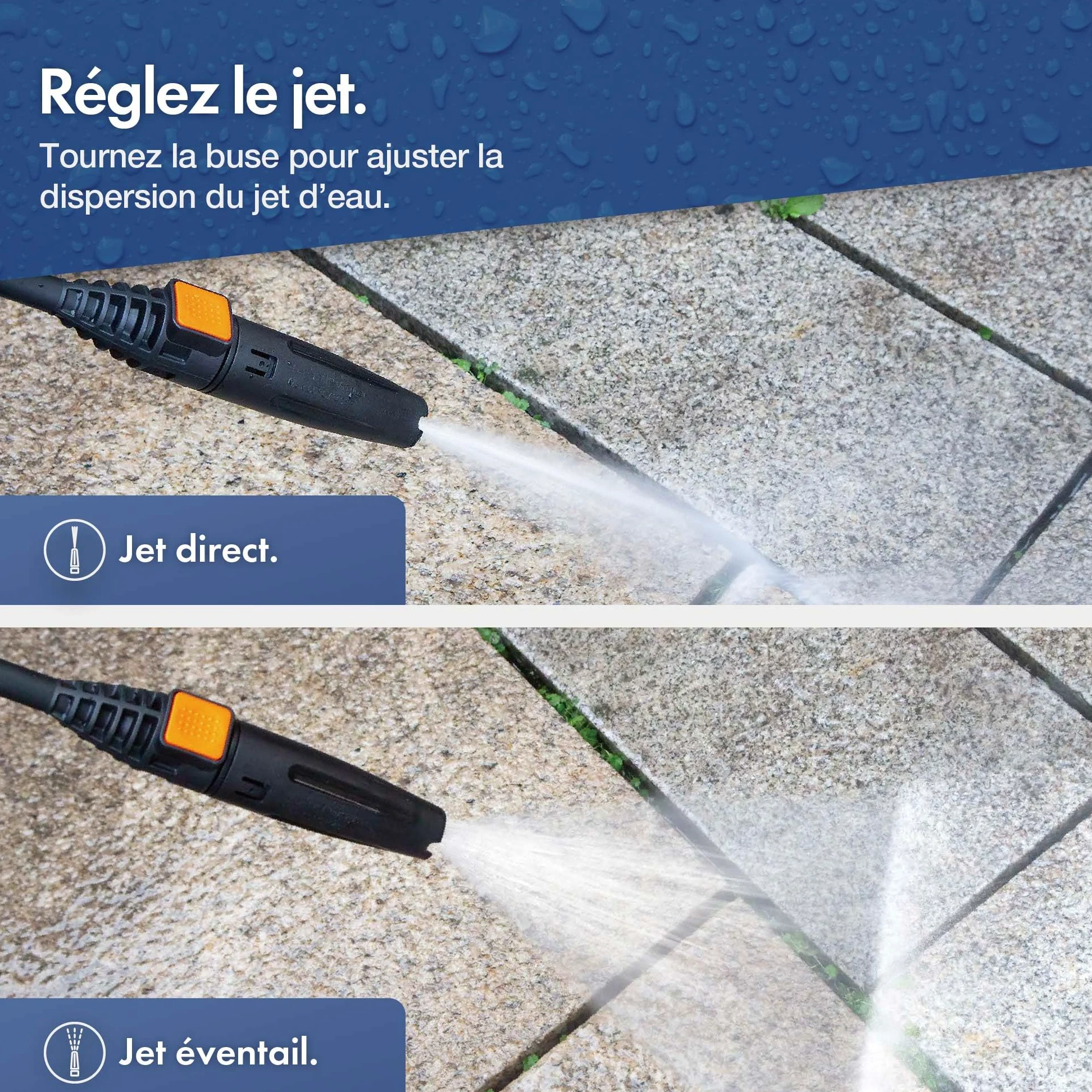 VonHaus Nettoyeur Haute Pression 1600 W, Ensemble de 7 Accessoires Inclus | Pression max. 130 bars, Débit 390 l/h, 5m Tuyau, Portable pour Terrasse, Jardin, Voiture et plus encore
