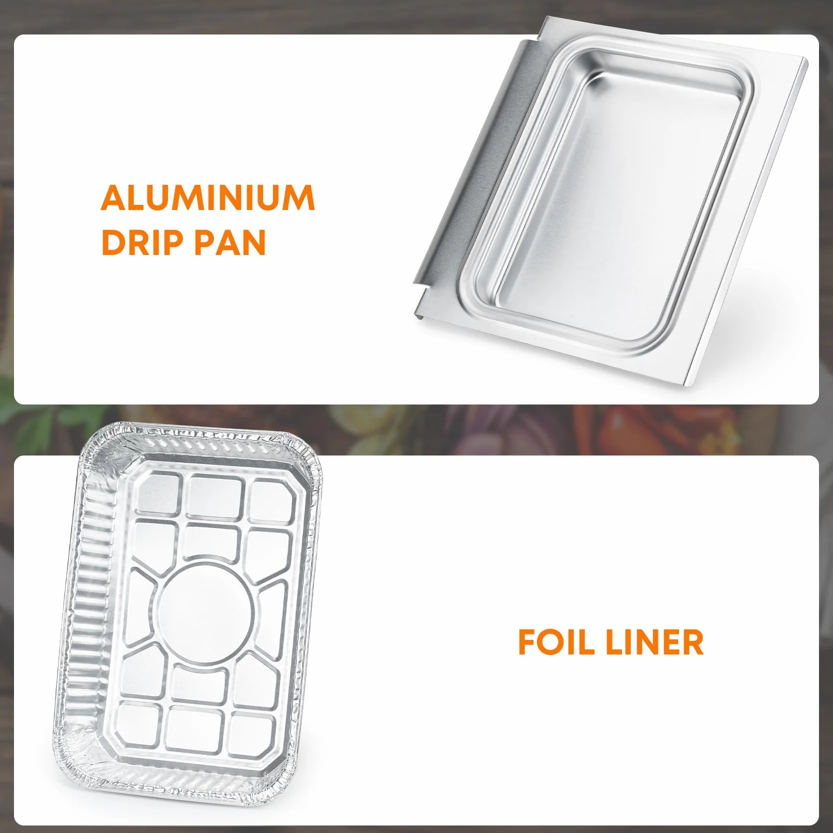 onlyfire Barquette Aluminium 15pcs Plateau Jetable 25x22,7x3,2 cm pour Barbecue Gaz Weber Spirit II