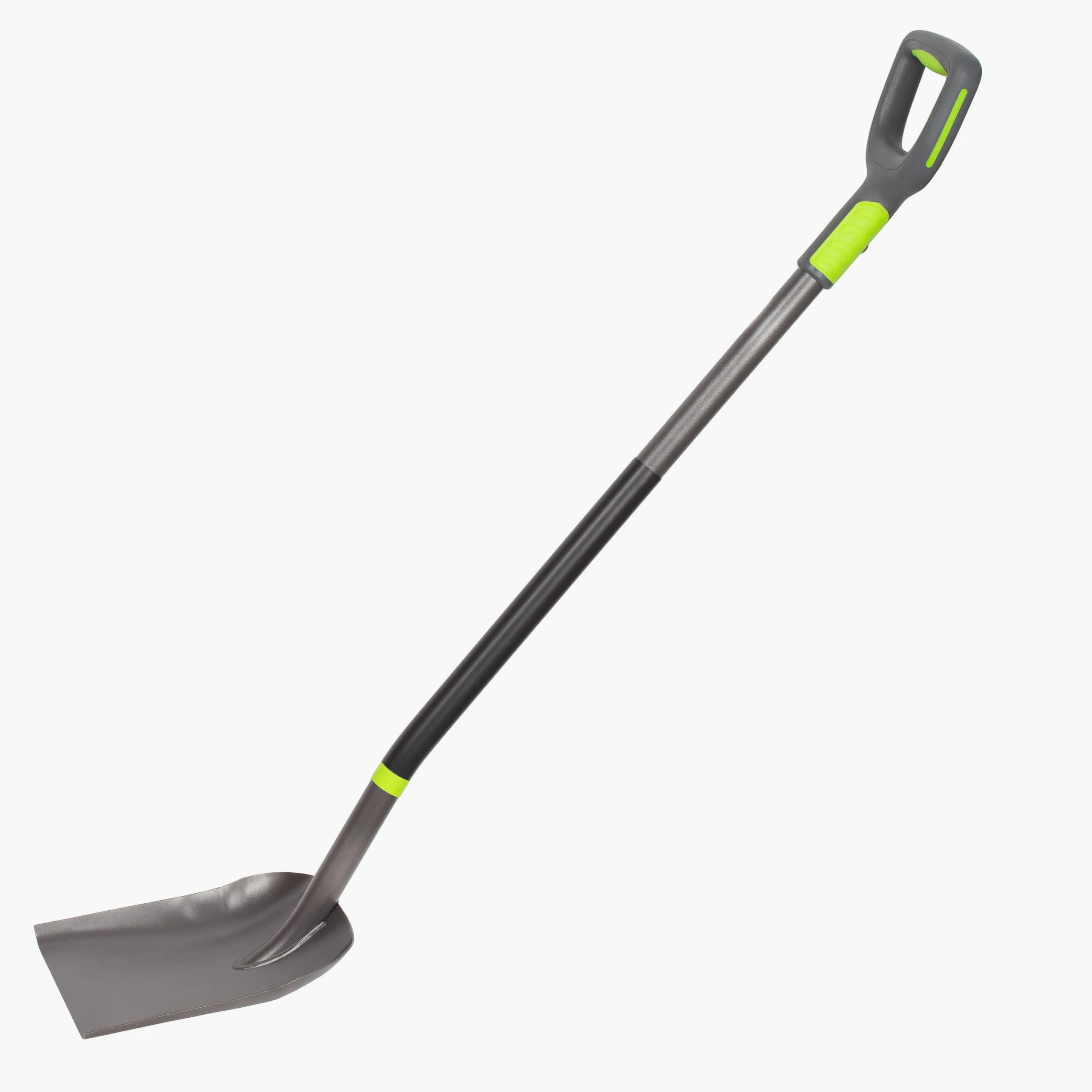 Mivos Pelle de Jardin Carrée Professionnelle en Acier au Bore Trempé - Pelle à Creuser Renforcée - Longueur 124 cm - Manche en Acier et Poignée en D - Made in EU