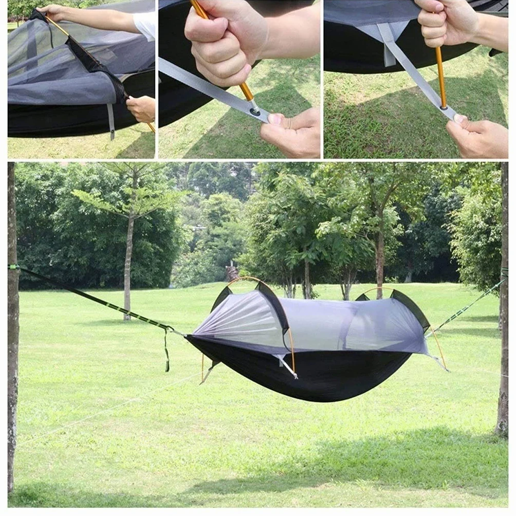 hamac de camping Tente de hamac de camping haut de gamme, hamac portable en nylon de parachute, voyage de sac à dos compact, équipement de plein air Convient pour les voyages, la plage, le jardin
