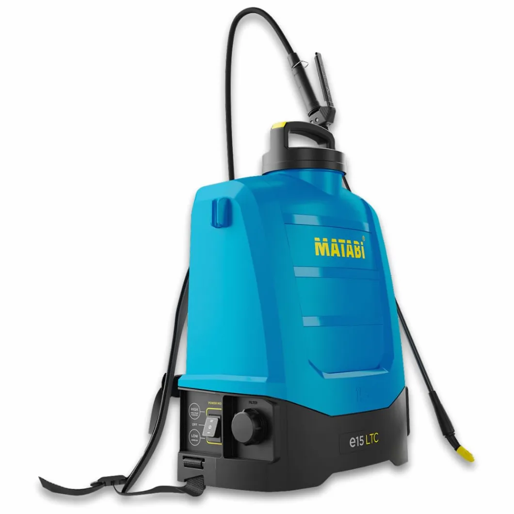 Matabi E15 LTC Pulvérisateur Electrique Batterie Li-ION Amovible 20V Autonomie Jusqu'à 375L Contrôle Électronique LTC Sangles Ergonomiques Inclus 4 Buses Agriculture Jardinage