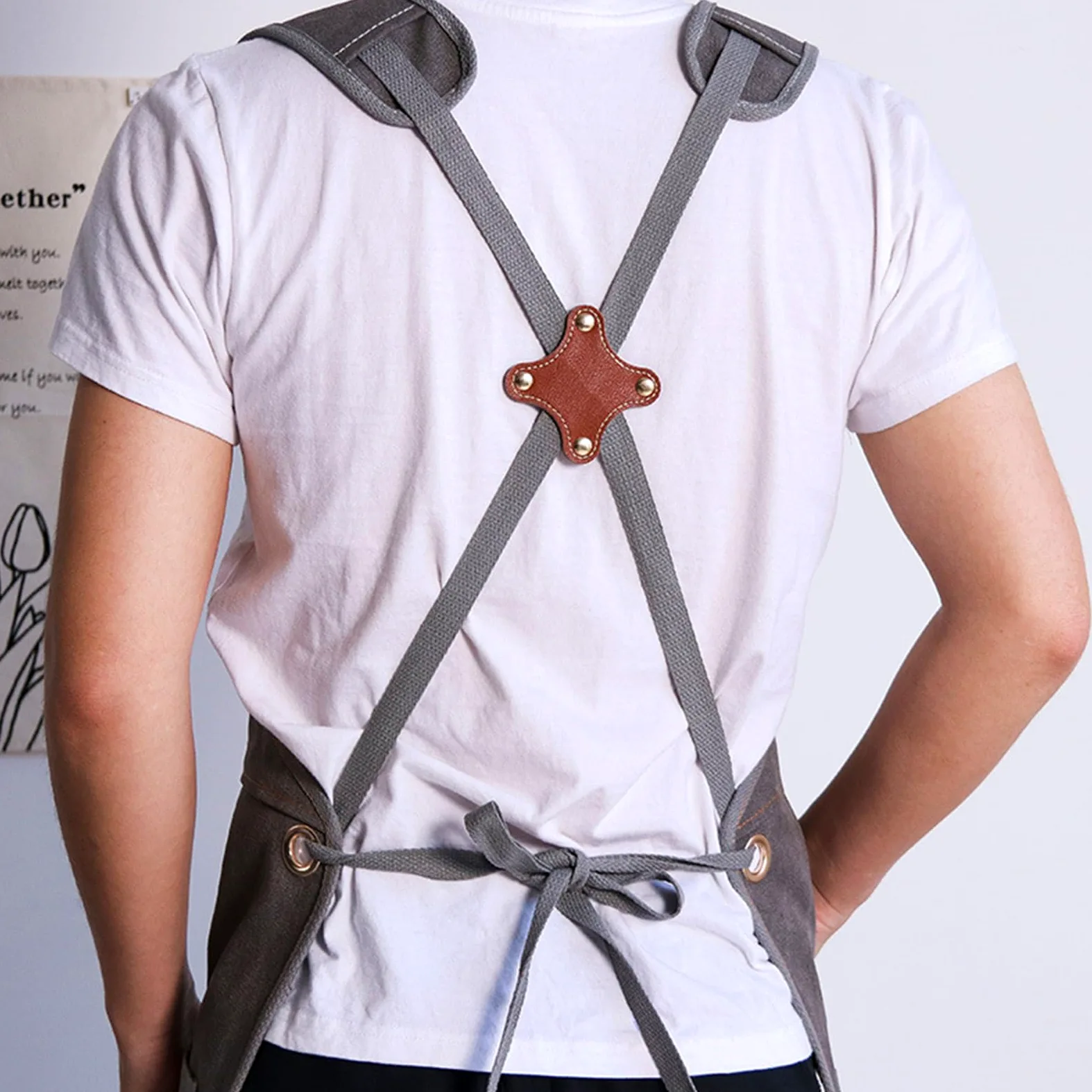 Tabliers, Tablier de chef for hommes et femmes, tabliers en toile avec poches, tablier travail for la cuisine le jardinage