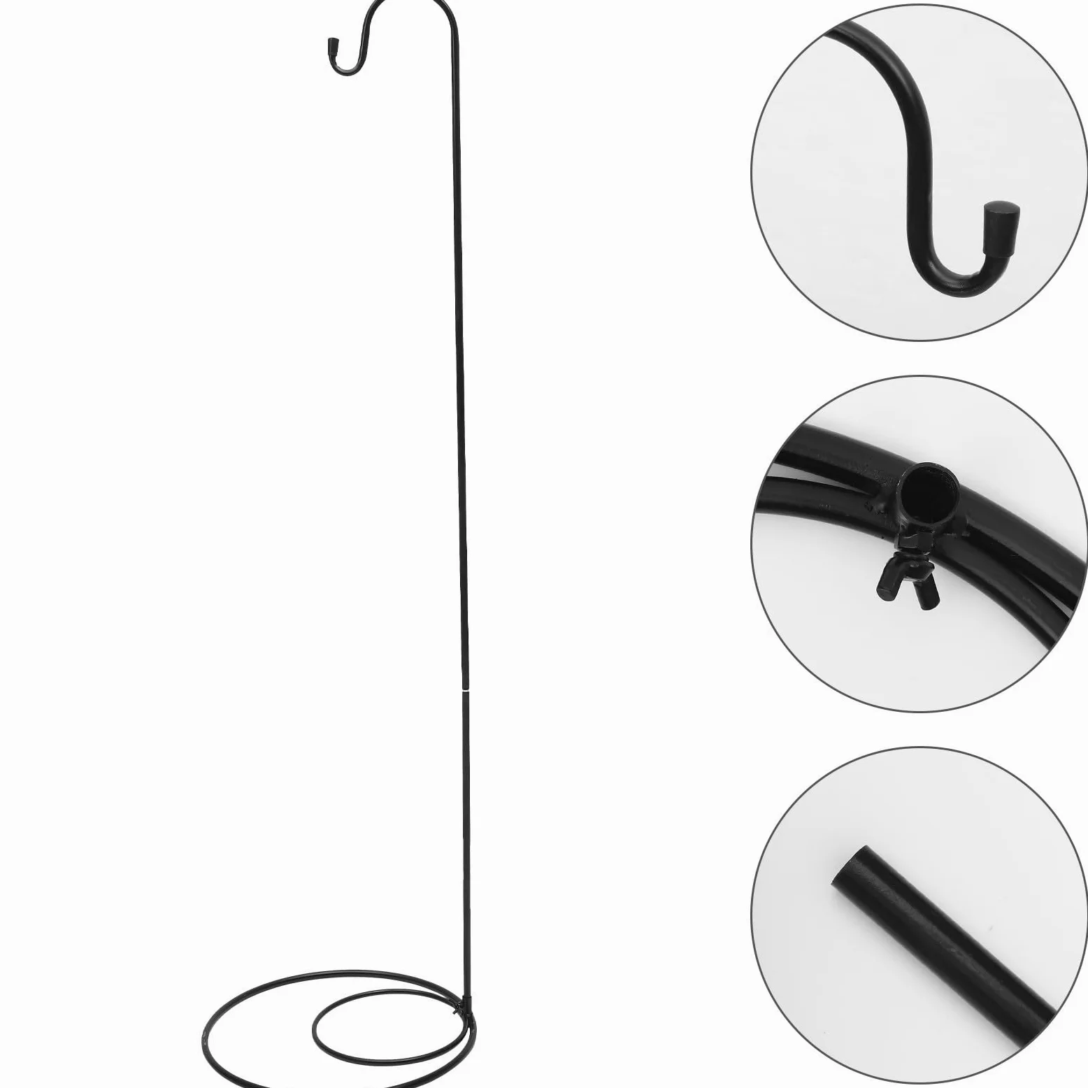 Crochet en Fer Noir Anti-rouille pour Jardin Extérieur, Installation Solide et Multi-usage, Support pour Lanternes Solaires et Pots de Fleurs Cour ou Parc