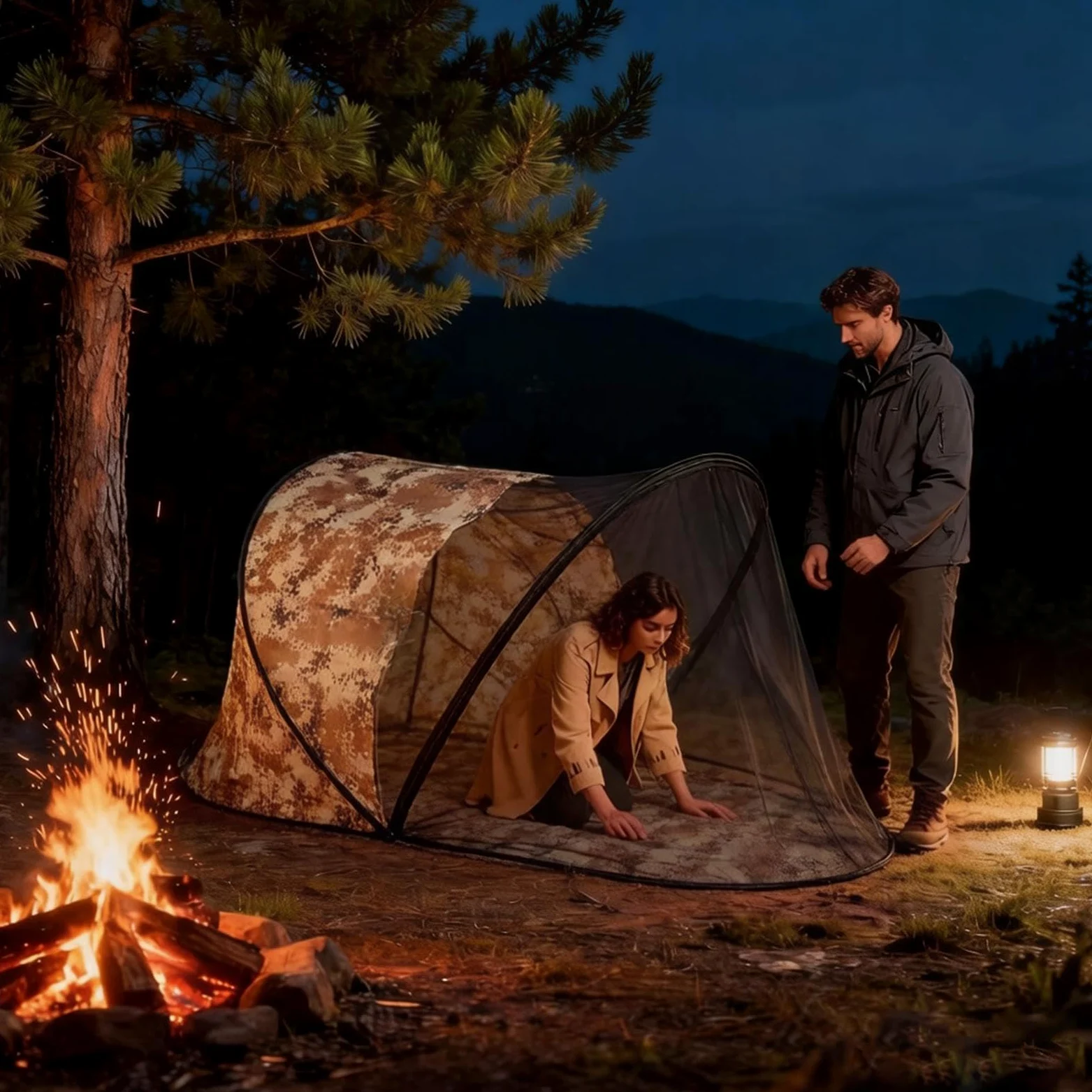 Filet de patio Tente Pliante Rapide Respirante et Portable | Filet de Patio Anti-Moustiques pour Extérieur Jardin Cour Arrière-Cour Maison Terrain Lit Déplacement