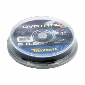 Traxdata DVD+R DL 8,5 Go Lot de 10, support double couche 8x