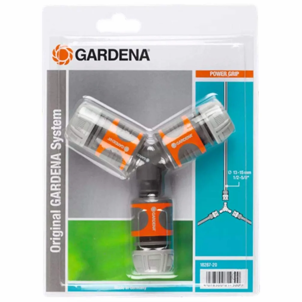Tuyau d'Arrosage Micro-Poreux de Gardena, 15 M & Nécessaire de Dérivation en Y pour Arrosage 13 mm (1/2")/15 mm (5/8") de Gardena : Raccord de Dérivation pour une Distribution Simple