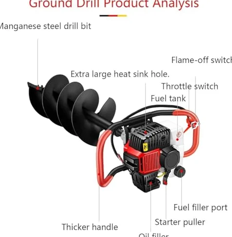 Ensemble de forets à essence robustes pour creuser et creuser des trous de poteau – Outil efficace et durable pour l'aménagement paysager et la construction