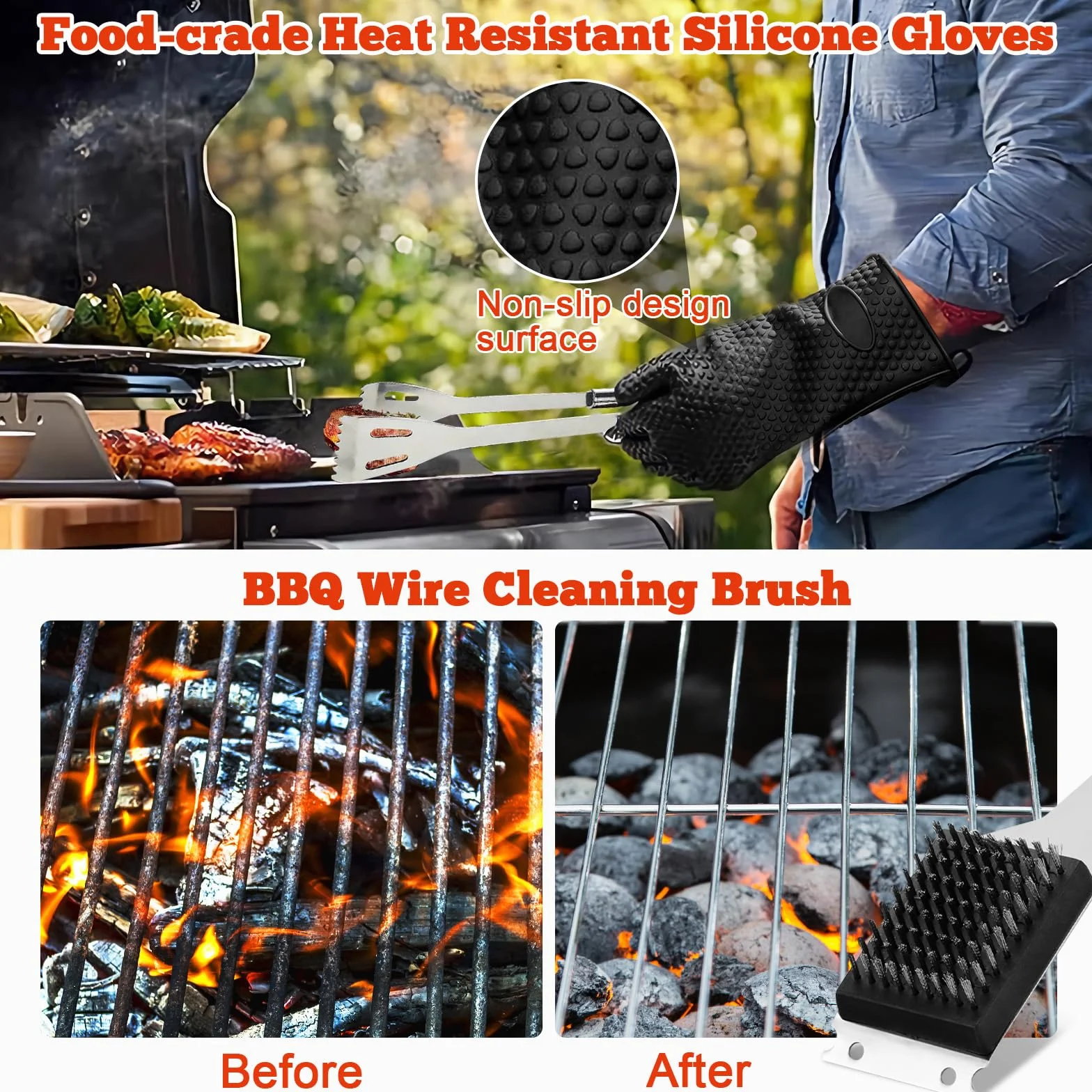 Set de Barbecue en Acier Inoxydable 27 Pièces, Ustensiles de Grillade Professionnels avec Sac de Rangement