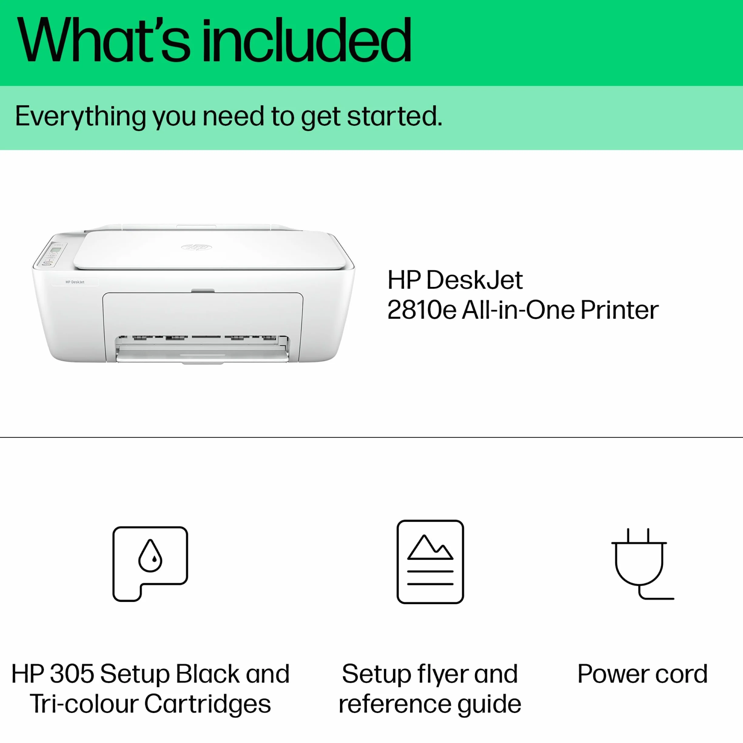 HP DeskJet 2810e Imprimante Tout-en-Un Couleur sans Fil Impression Numérisation Copie