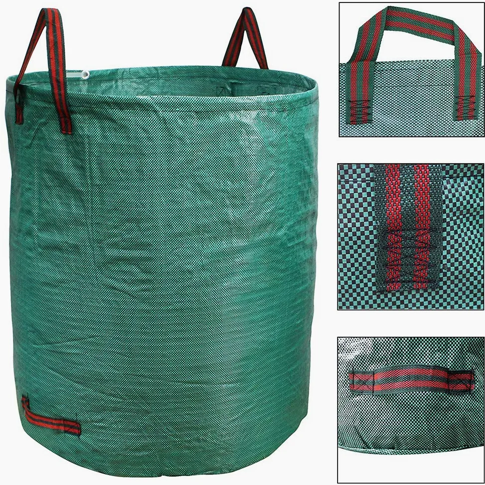 Sacs de Jardin 500L,Sac de Déchets de Jardin en Polypropylène(PP),Pliables et Réutilisables,étanche Grande Sacs avec Poignées,Grand Sac Jardinage Dechets (5Pack)