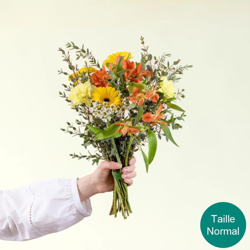 Fleurs et Délices Petit Soleil Grand Bouquet Jaune et Orange 14 Tiges