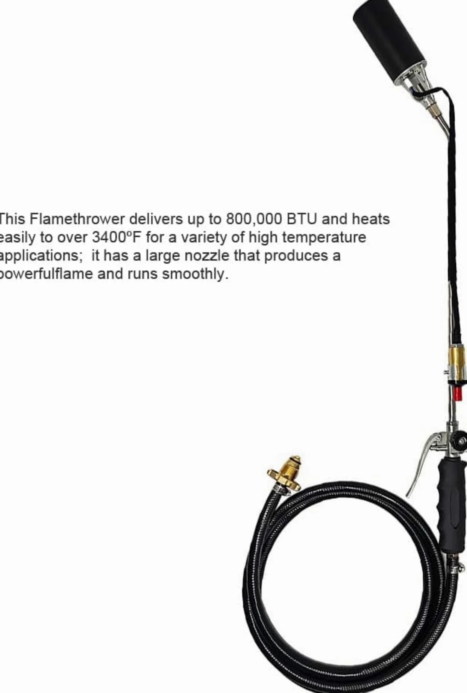 Kit de Brûleurs d'Herbe et de Mauvaises Herbes - Lance-flammes à Gaz Liquéfié Portable avec Coupleur Rapide - Désherbant au Propane - Chalumeau pour Arbustes