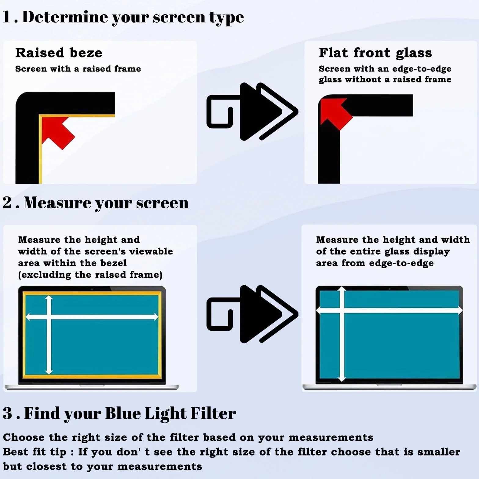HaruYo Filtre Anti Lumière Bleu 23.8 Pouces Laptop Protecteur Écran Amovible, Bloque UV (16:9)