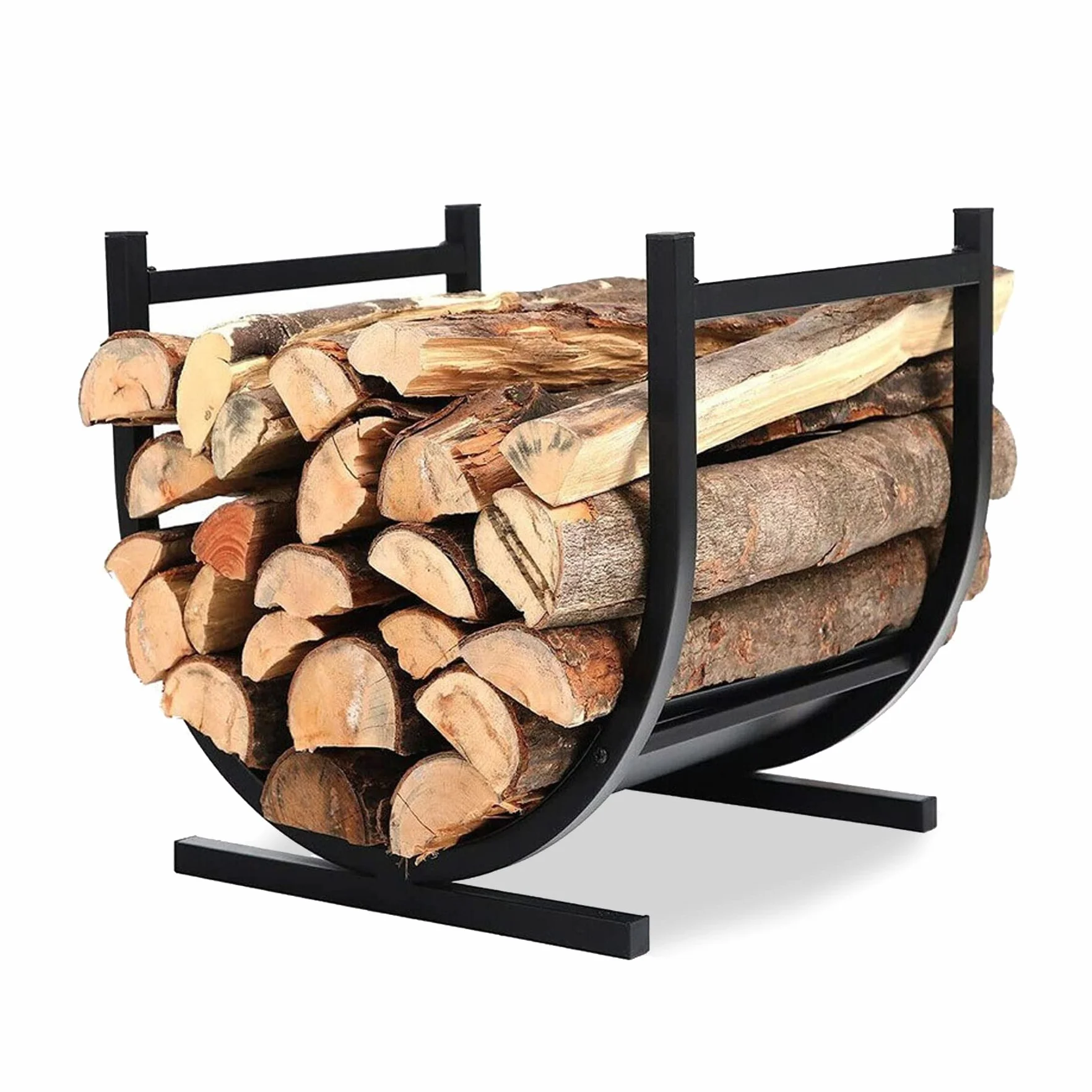 Froadp Support à Bois de Chauffage 44x37x40cm Range-Bûches Porte Buche Intérieur Extérieur