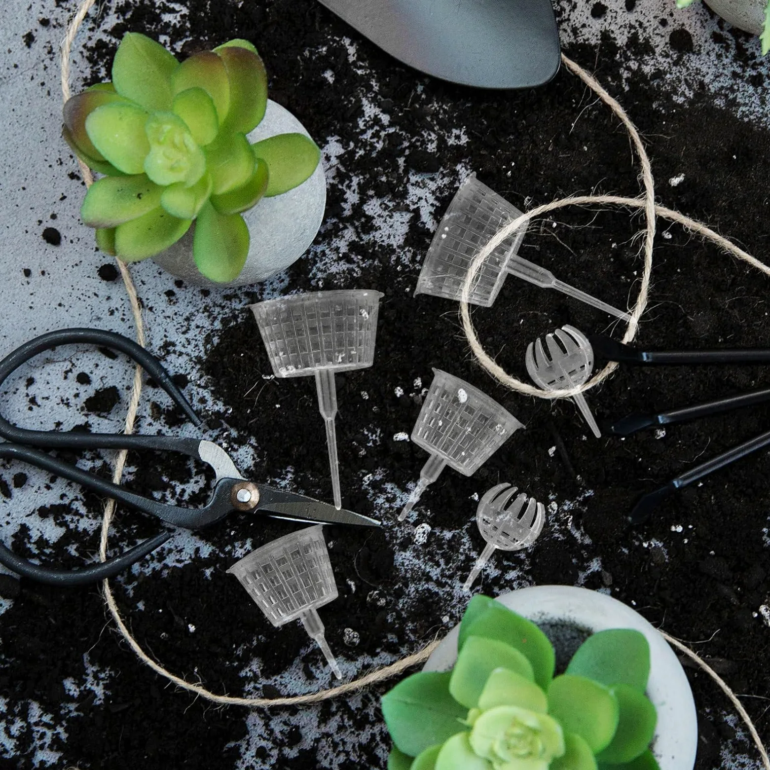 Boîte à Engrais en Plastique pour Bonsaï, 15 Pièces, Blanc | Panier à Couvercle pour Fertilisant, Usage Plantation et Bonsaï, Réutilisable, Limite les Pertes