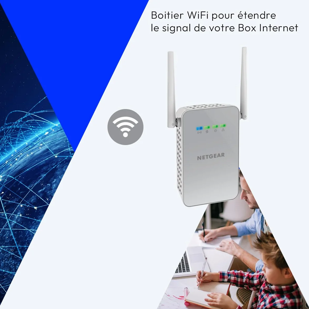 NETGEAR PLW1000 CPL WiFi 1000 Mbps 1 Port Ethernet Prise CPL Fibre