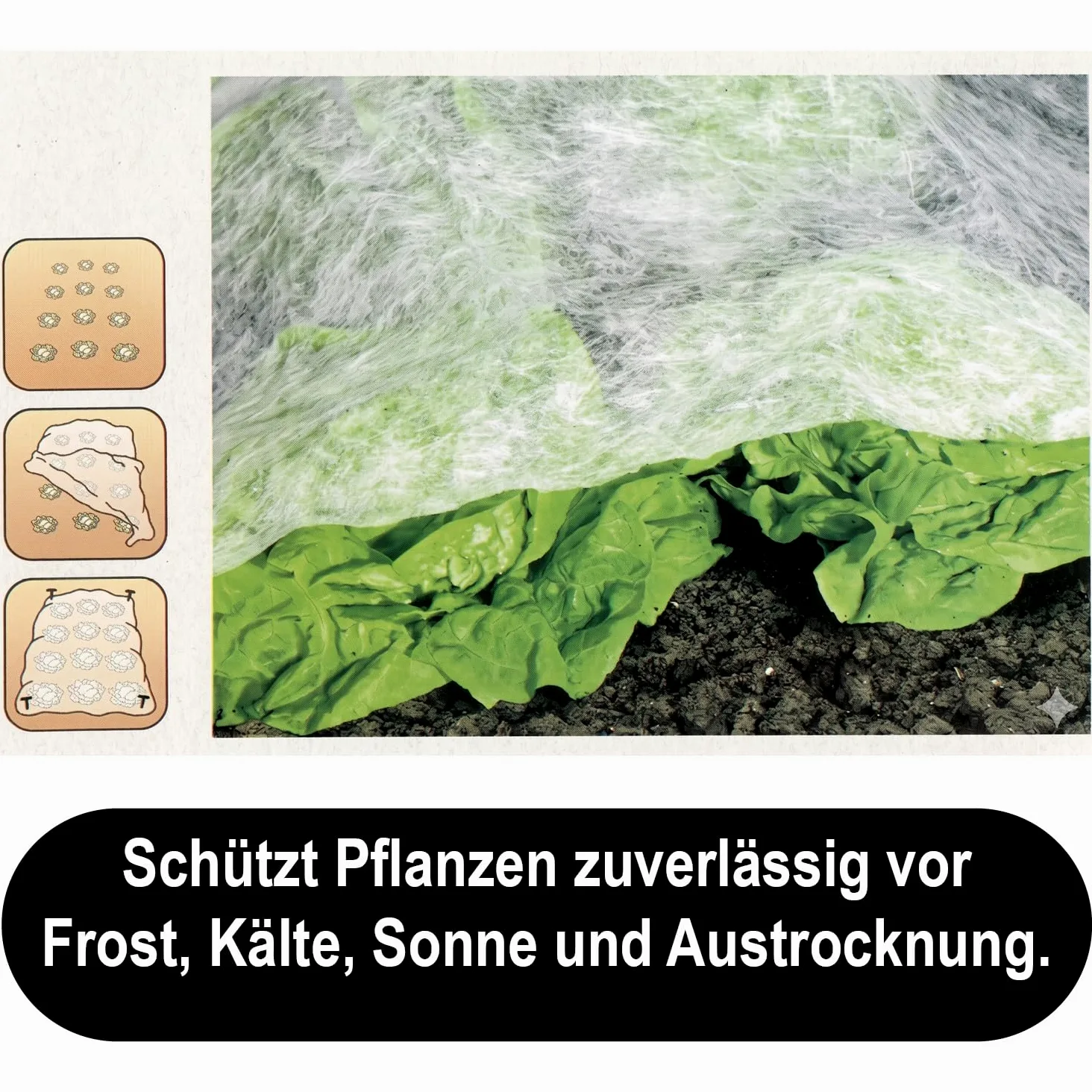 com-four® Voile d'hivernage 67,5 m² pour Plantes, 9X Protection antigel | couverture de jardin pour potager et carré surélevé - textile découpable pour fleurs et DIY