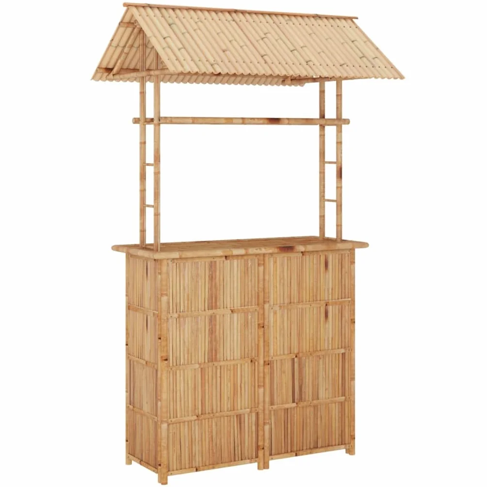 Mobilier de Bar 3 pcs Bambou Brun Salons de Jardin