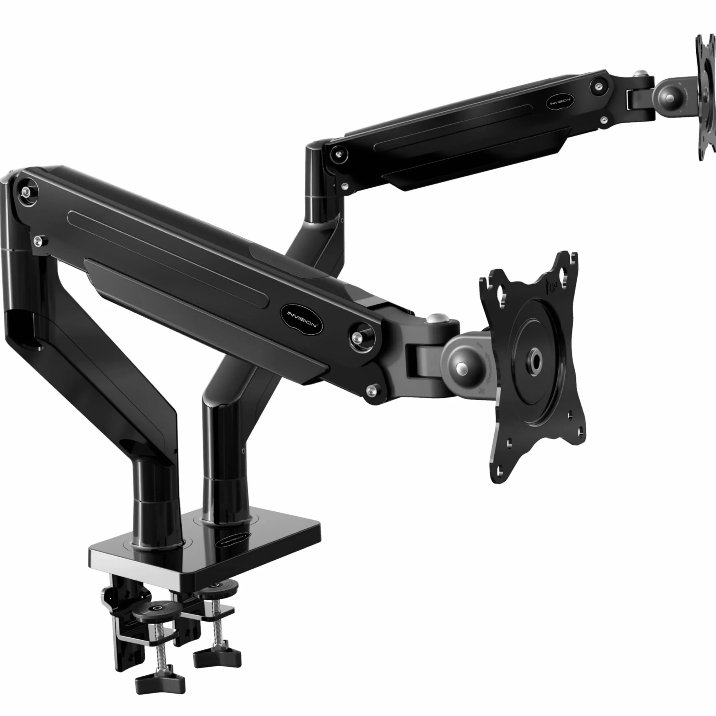 Invision Support Écran PC Bras Double 24-35 Pouces VESA 75/100mm Réglable en Hauteur MX900