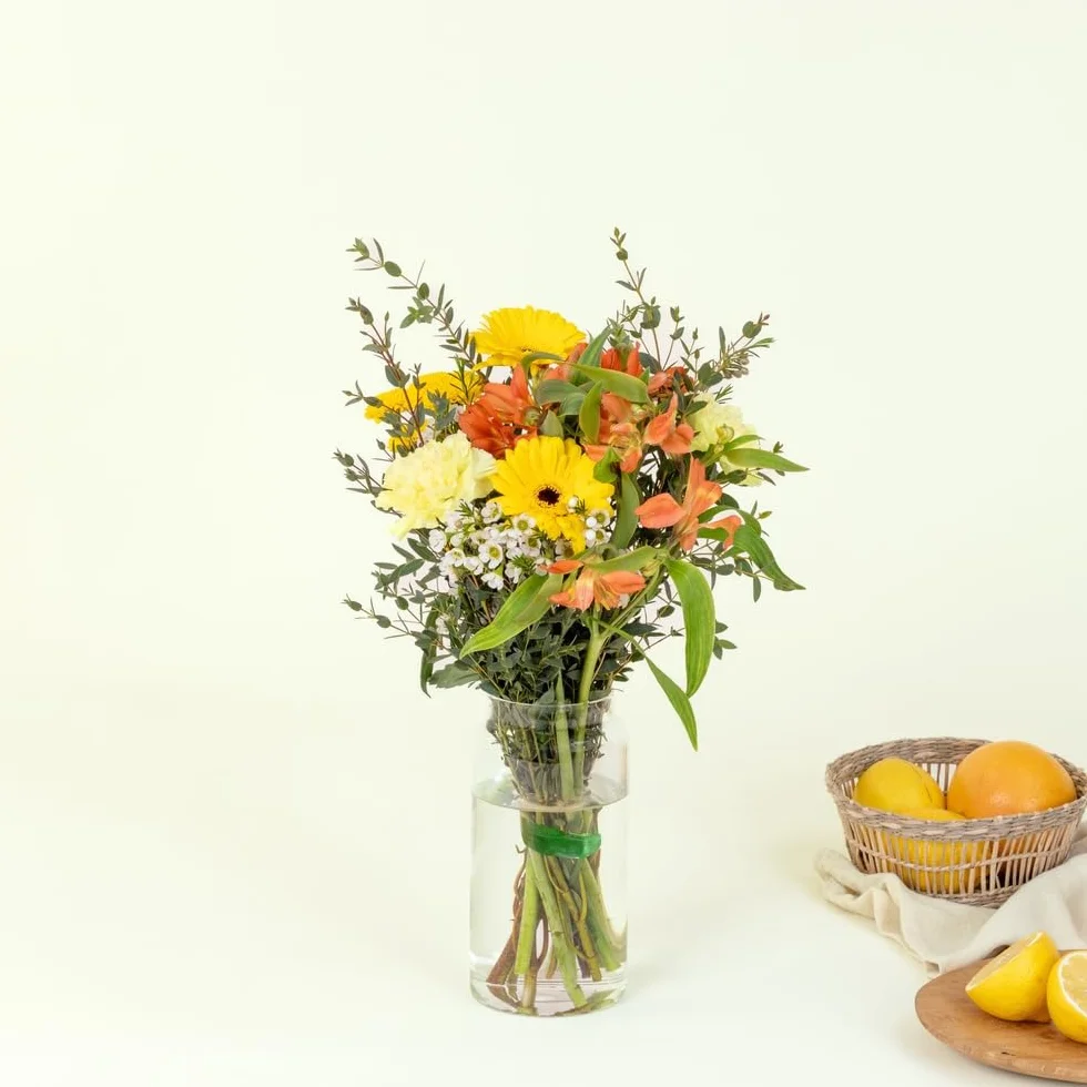 Fleurs et Délices Petit Soleil Grand Bouquet Jaune et Orange 14 Tiges