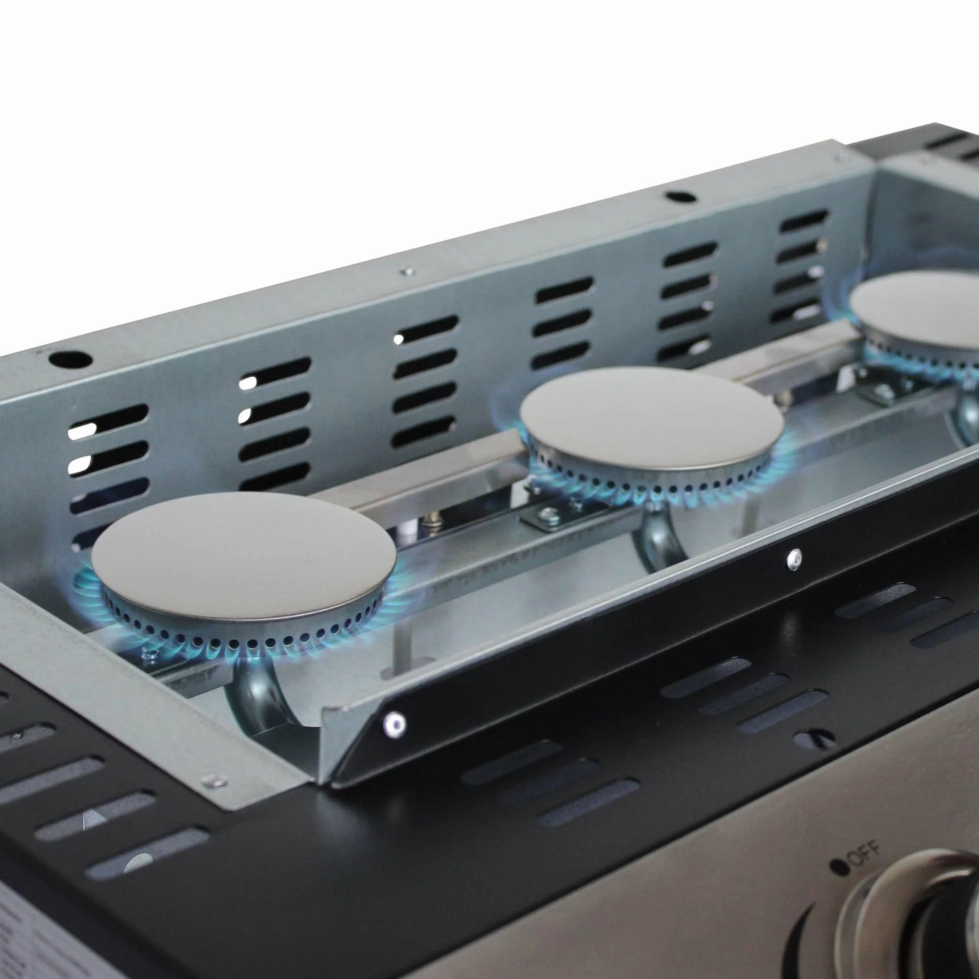 Alice's Garden Plancha au gaz 3 Feux Porthos 7.5 KW Barbecue Cuisine extérieure INOX