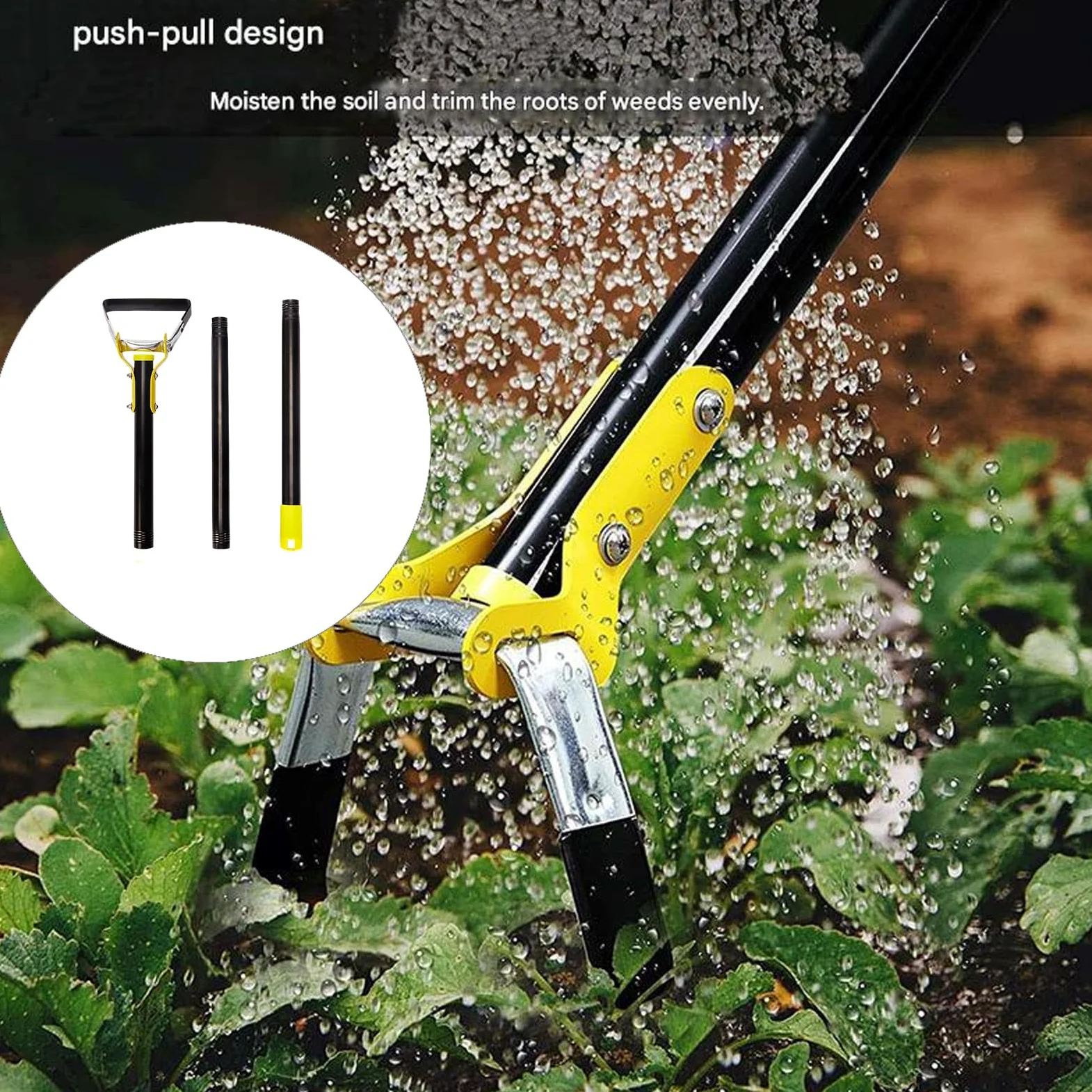 Conception de houe de jardin multifonctionnelle pour des tâches de creusement rapides et un entretien sûr des parterres de fleurs Houe à boucle en acier inoxydable avec poignée ergonomique pour un du