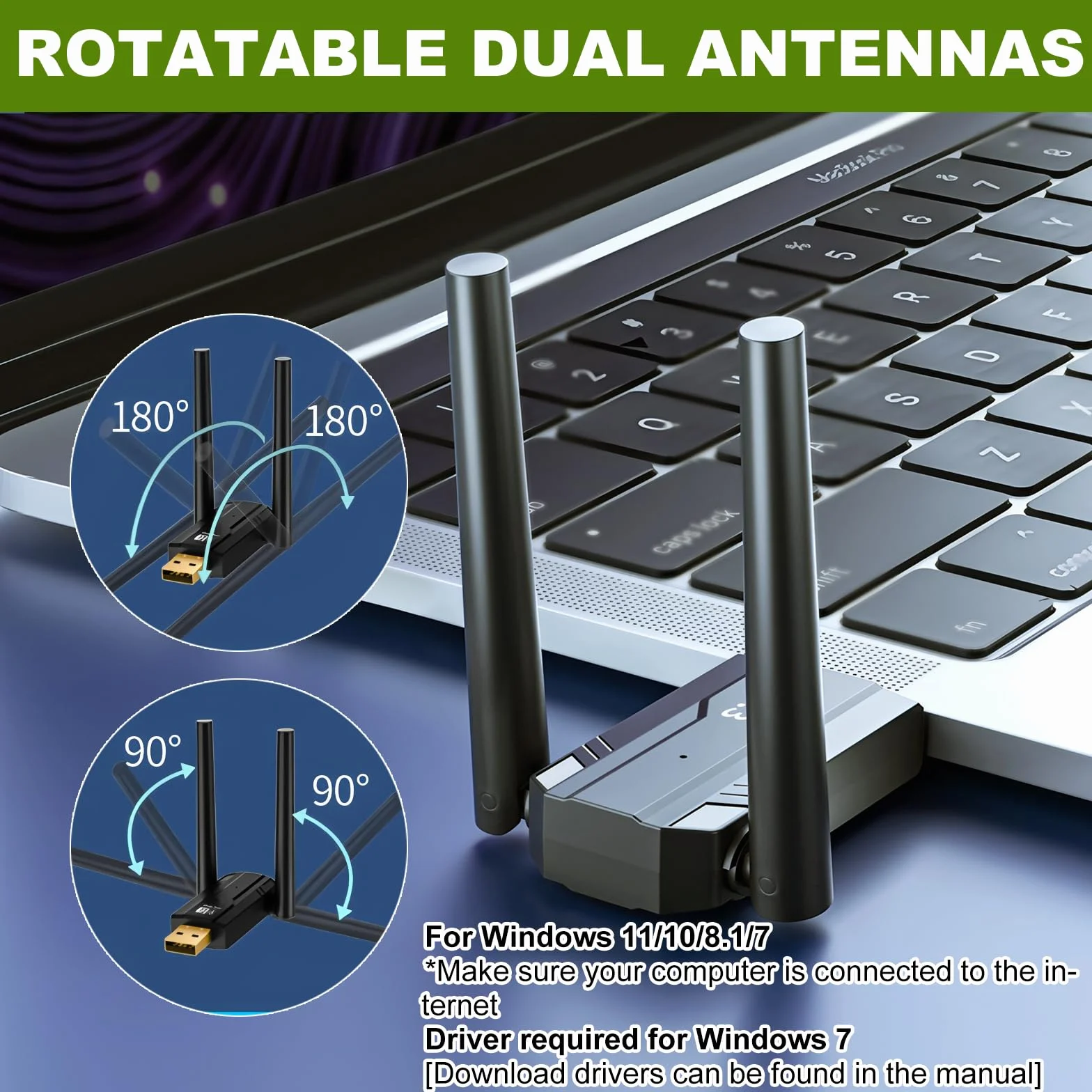 Dongle USB Bluetooth 5.4 pour PC, 150M Clé Bluetooth Plug and Play Windows 11 10 8.1 7