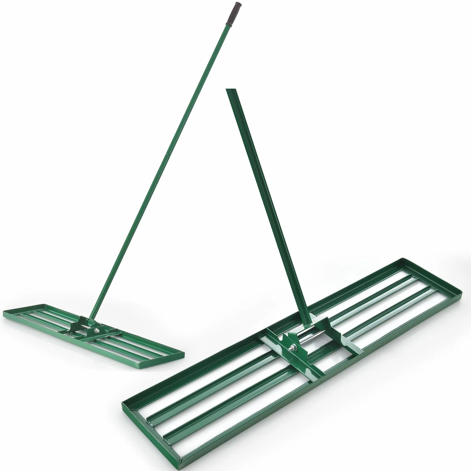 COSTWAY Râteau de Nivellement de Pelouse en Métal 91 x 25 cm, Vert | Râteau de Jardin avec Poignée de 170 cm, Outil de Niveau de Pelouse pour Jardin CourTerrain de Golf Ferme