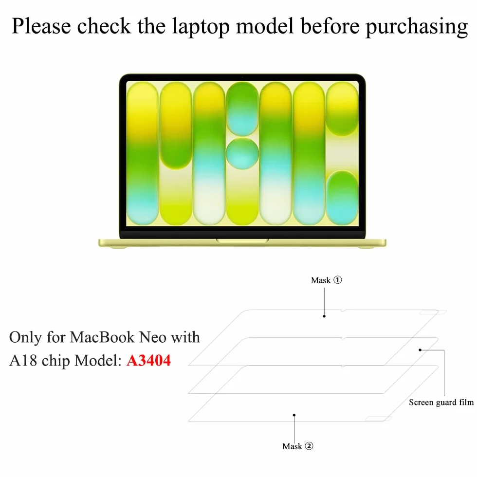 Films protecteurs d'écran mats anti-reflets MacBook Neo 13" A3404 Dureté 5H