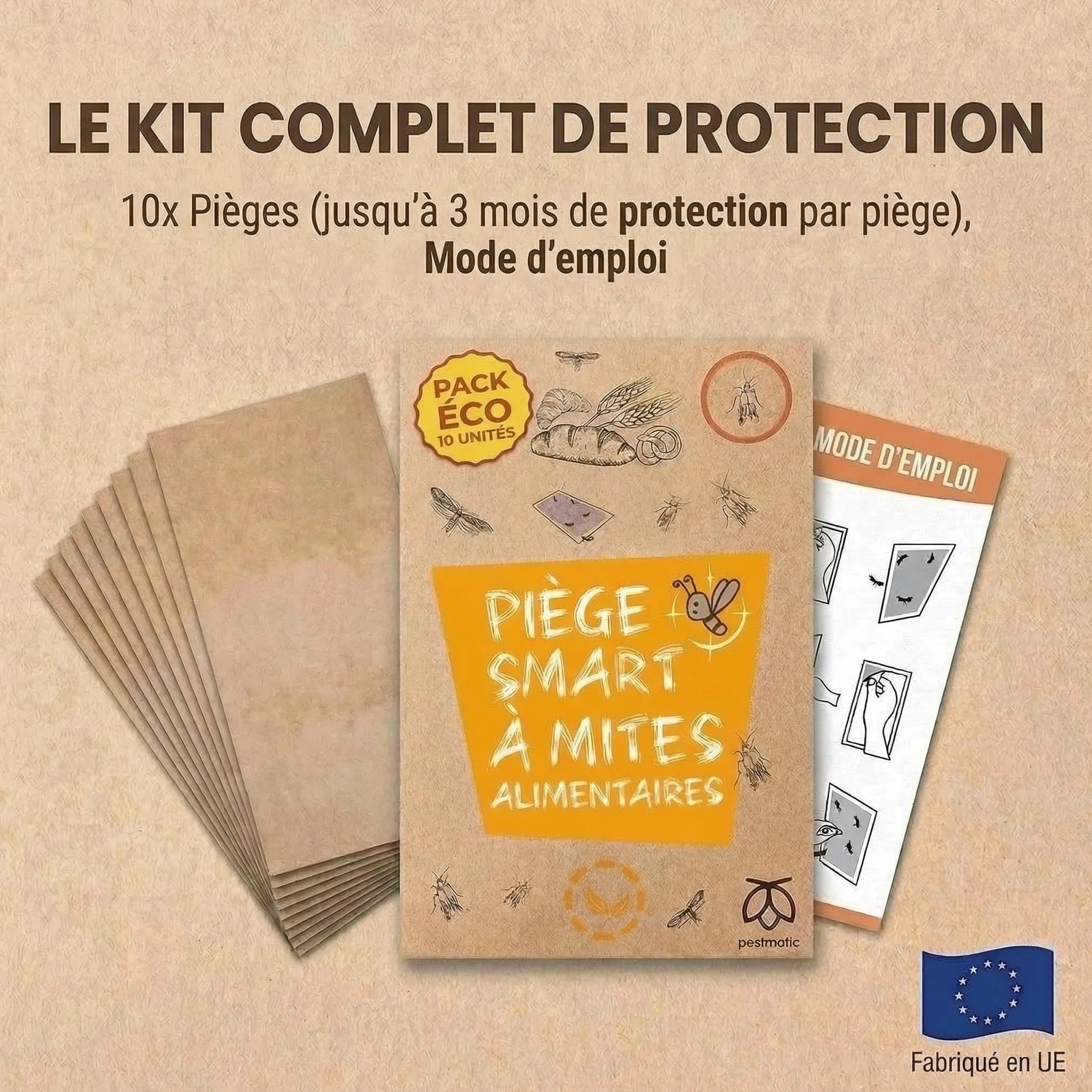 Pestmatic Piège à Mites Alimentaires Pack Eco 10 Unités Phéromone Puissante