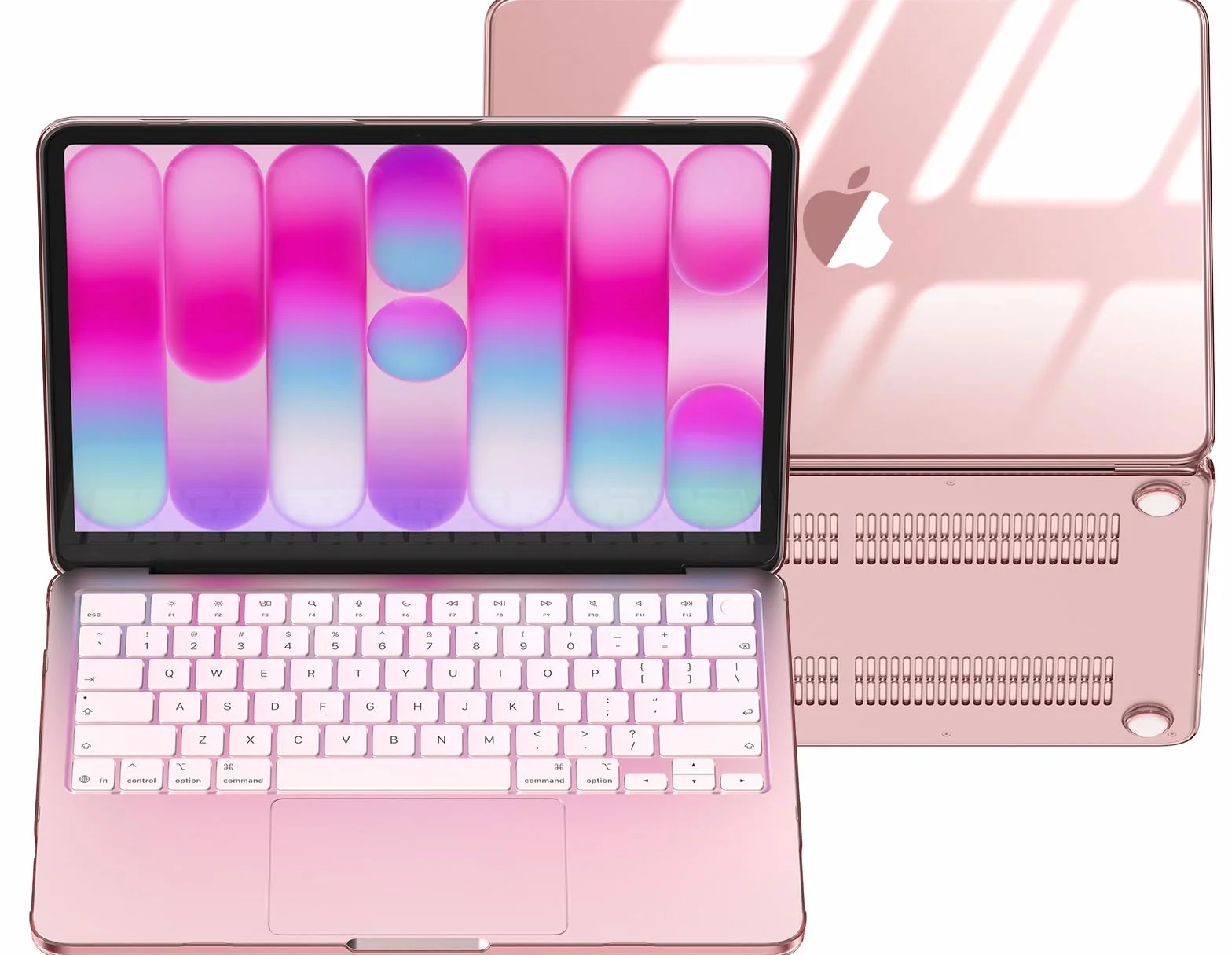 BlueSwan Coque MacBook Neo 13 Pouces 2026 A18 Pro A3404 Étui Rigide Housse Plastique Rose poudré