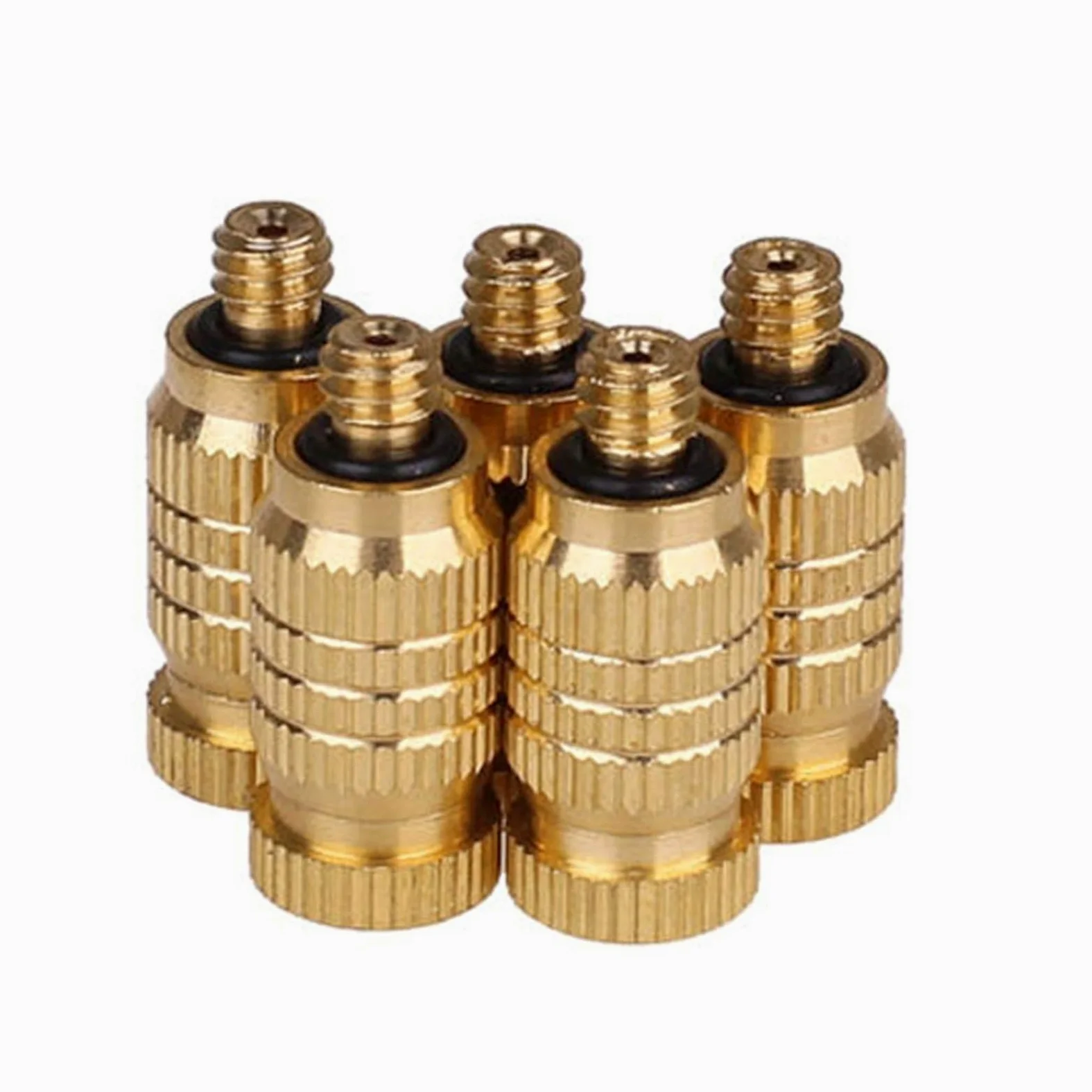 Kit de buse de brumisation haute pression 50 pièces, buses brumisatrices en laiton pour système de refroidissement de jardin, têtes de pulvérisation filetées anti-goutte de 3/16"