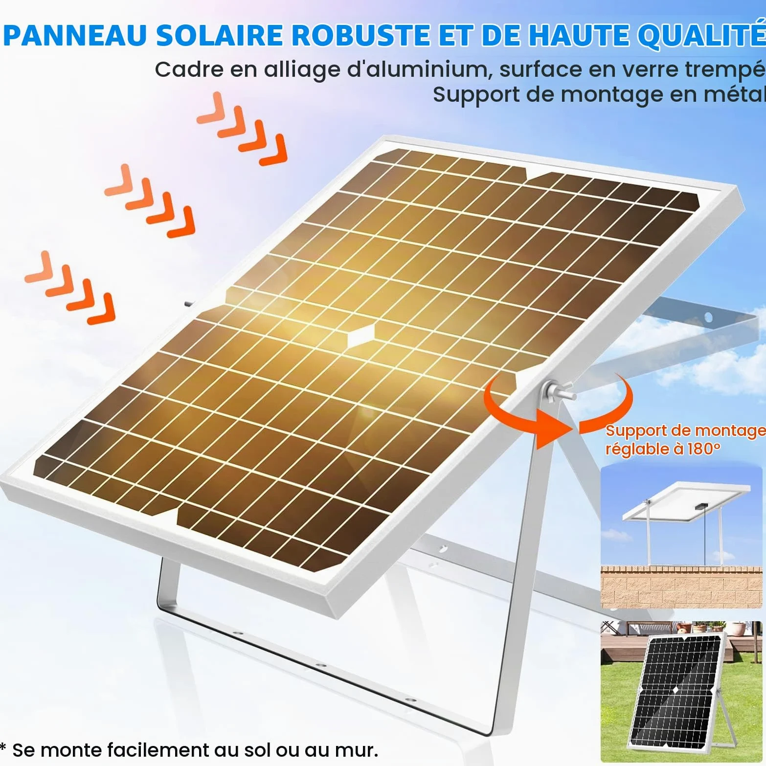 Pompe solaire pour étang 20 W, débit 1300 L/h, câble extensible de 5 m, 4 modèles de pulvérisation et sac de filtration – Idéale pour les étangs et les installations d’eau