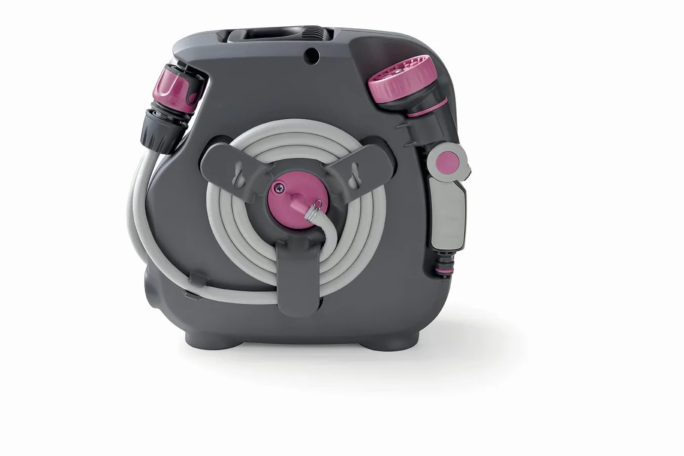 G.F. SRL, Aquabag Style, Mini dévidoir Compact pour Tuyau d'arrosage, avec 11,5 M de Tuyau, en kit prêt à l'emploi, pour l'arrosage des Plantes, des balcons et des Jardins, Couleur Fuchsia