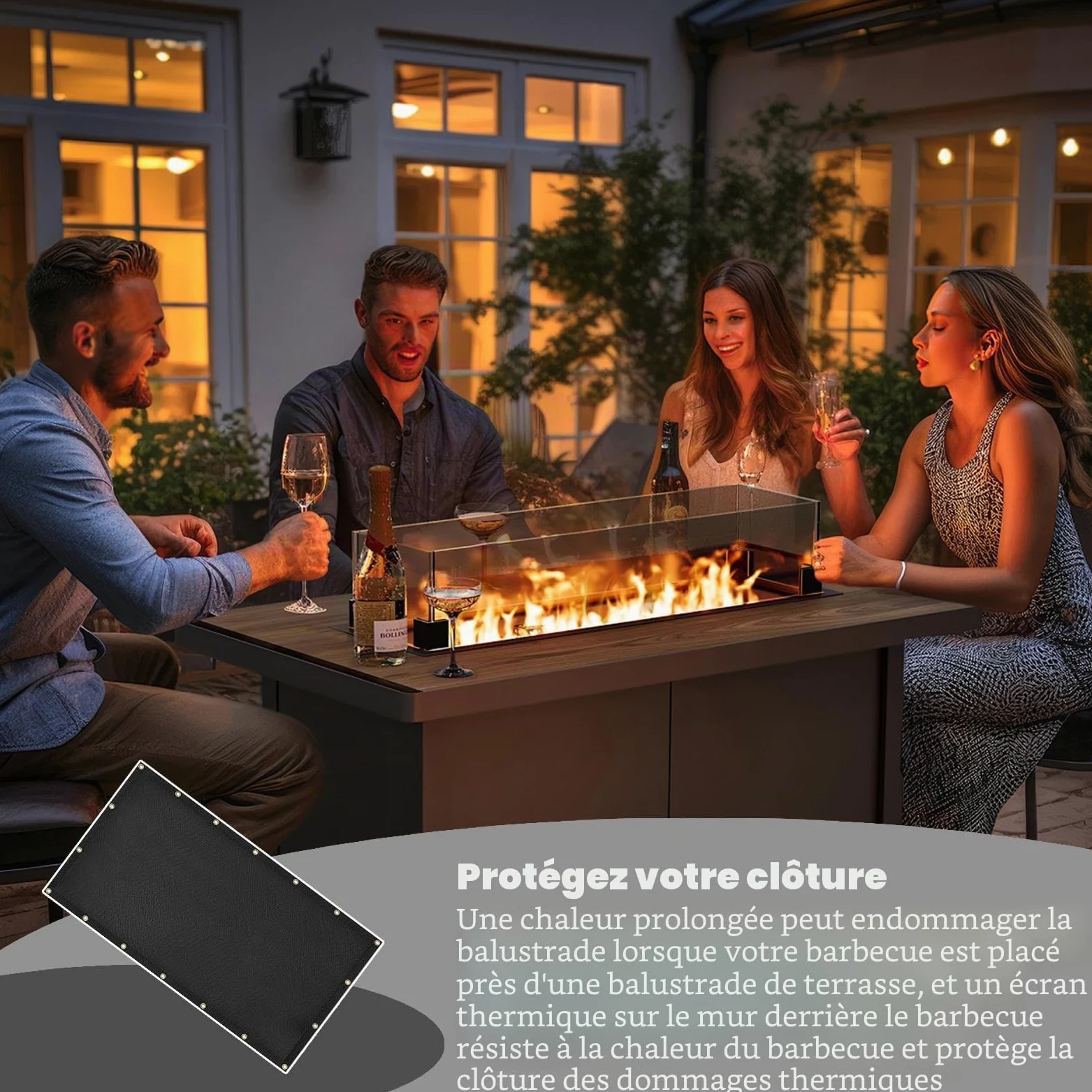 91,5 x 183 cm - Panneau Thermique arrière pour poêle à Bois - Murale pour poêle à Bois - Murale arrière pour Barbecue - Résistant au feu - pour Camping, extérieur, Parc