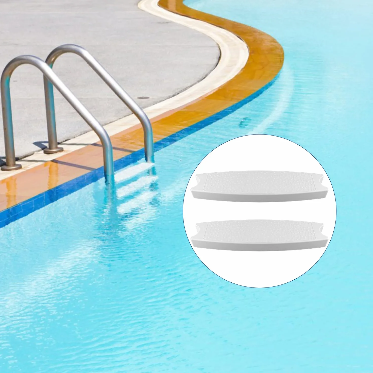 Marches de piscine en plastique robuste Lot de 3 avec vis pour échelles hors sol et sol