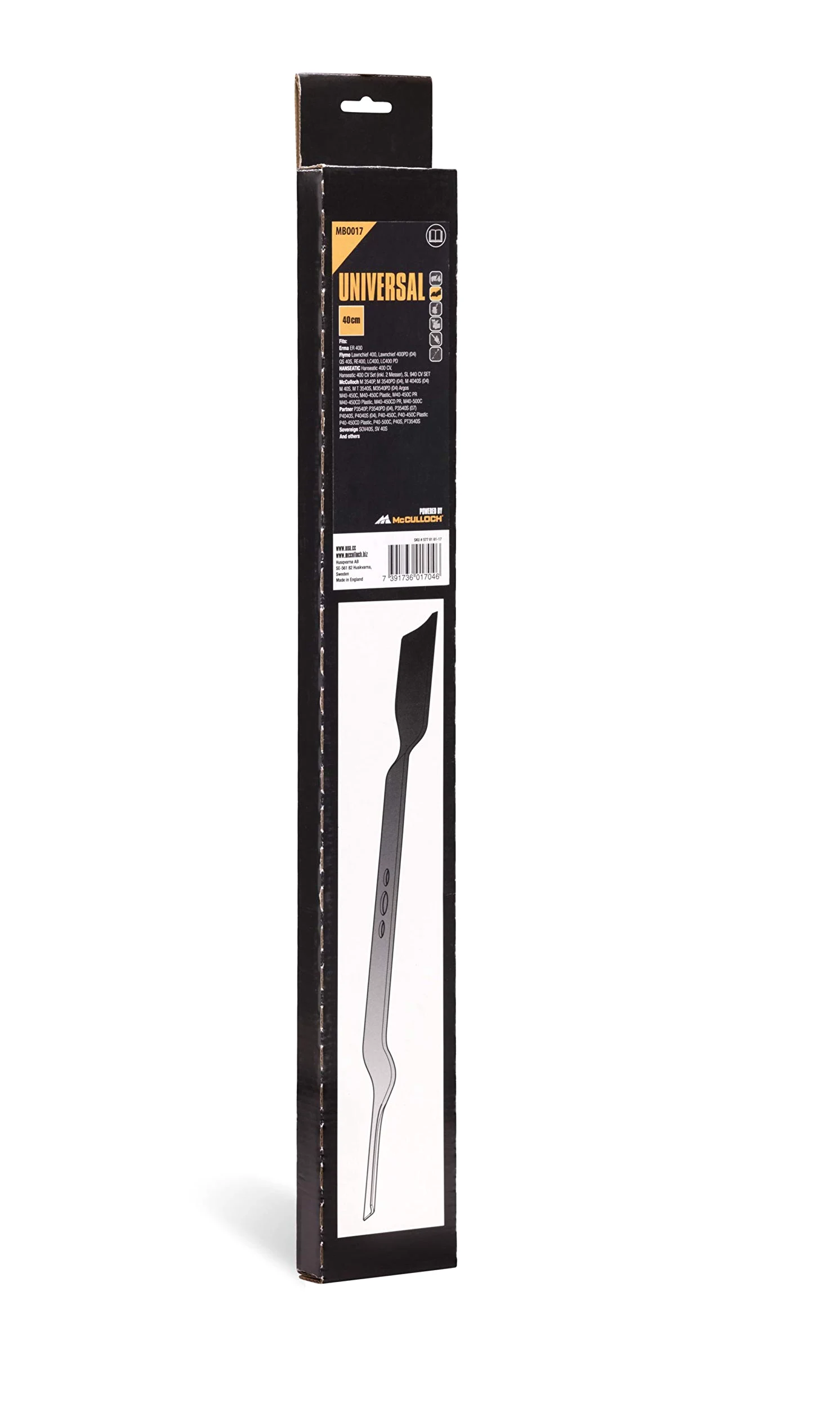 Lame métallique Universal PX3, MBO066 : Lame de rechange pour tondeuse à essence, 51 cm, robuste et de longue durée, accessoire d'origine McCulloch (n° art. 00057-76.161.66)