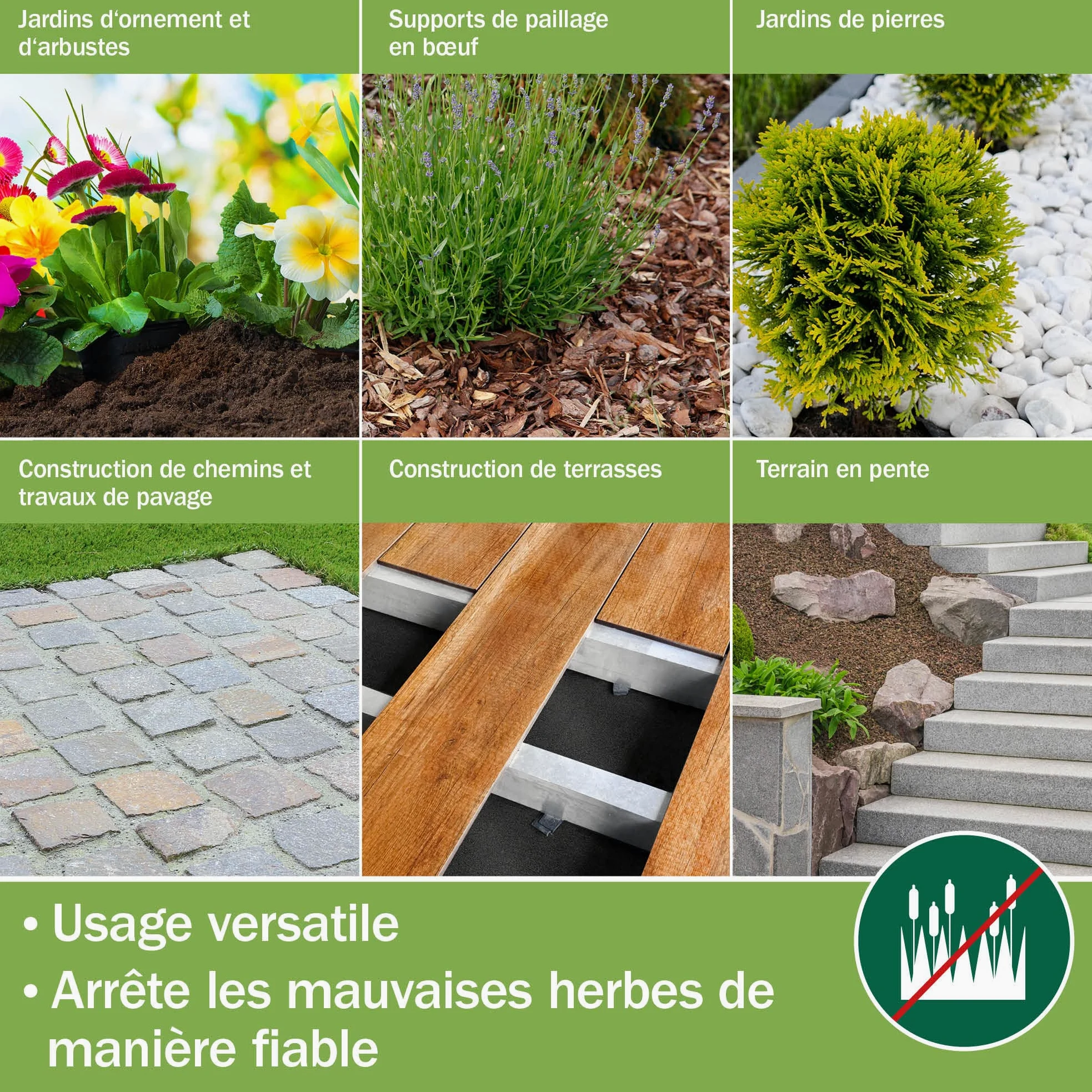 Moorland Toile Anti Mauvaises Herbes Jardin perméable à l'eau résistant | 100m² largeur 1m noir 100% recyclable paillage pour jardins et terrasses Ancheur voile indéchirable bache Gardur