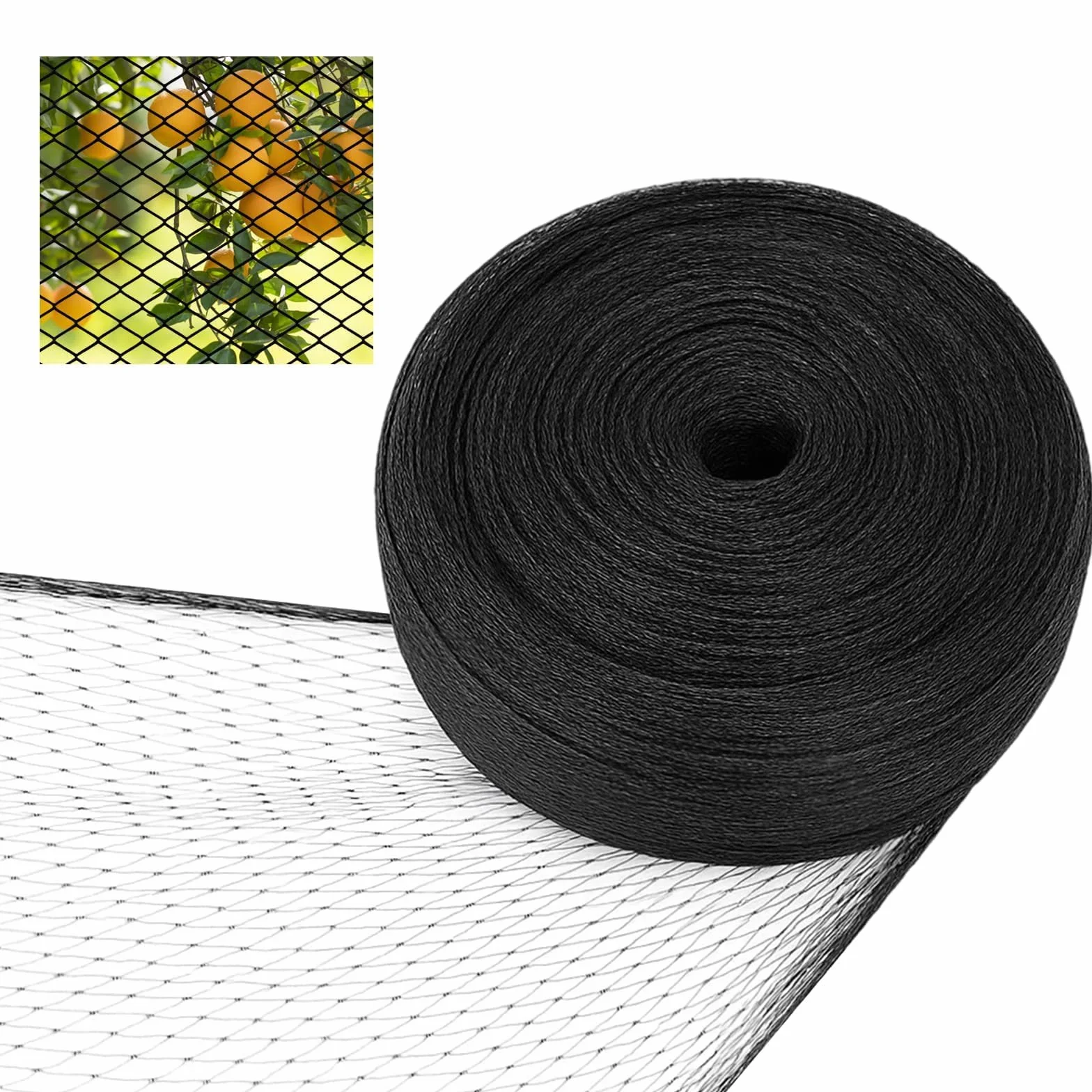 Filet de bassin à mailles fines polyéthylène 4 x 6 m noir protection oiseaux