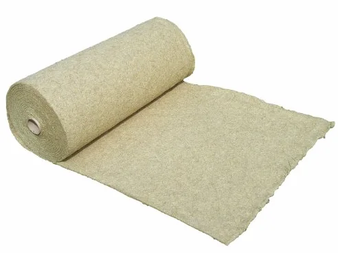 Tapis de protection contre les mauvaises herbes en fibre de chanvre, (EUR 5,55 /m²), 600g/m², 0,4 x 25 m, env. 0,5 cm d'épaisseur, tapis de protection des plantes, compost, 100 % biodégradable,