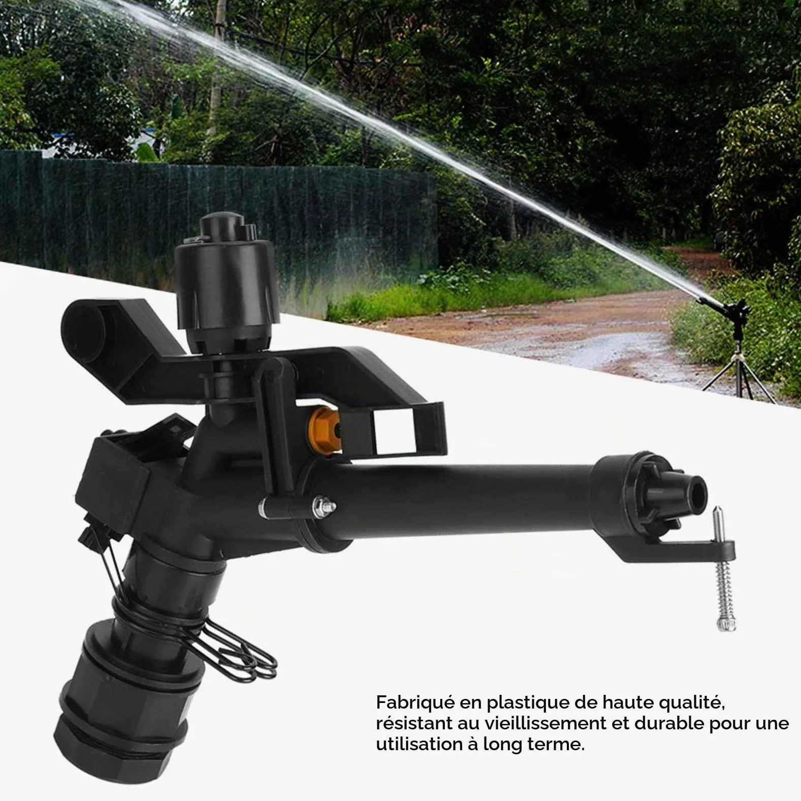 OUKENS Arroseur D'irrigation, Filetage Femelle DN25 De 1,5 Po à 1 Po Réglable à Bras Oscillant Rotatif à 360 Degrés, Arroseur D'irrigation Agricole