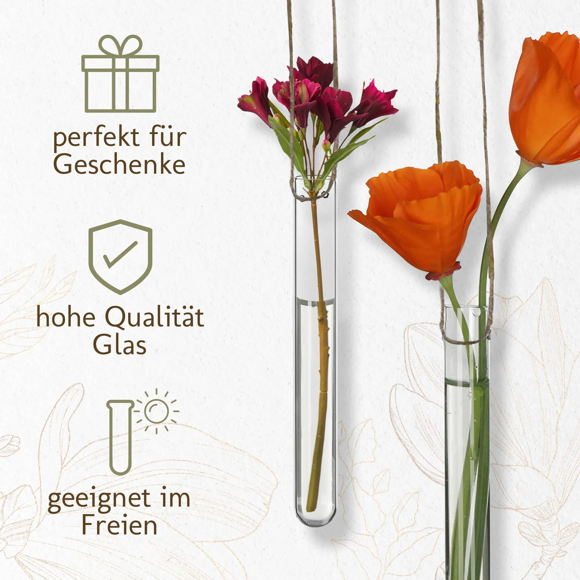 COMFORDER Vase Décoratif en Verre pour Fleurs, Boutures - 12 pcs