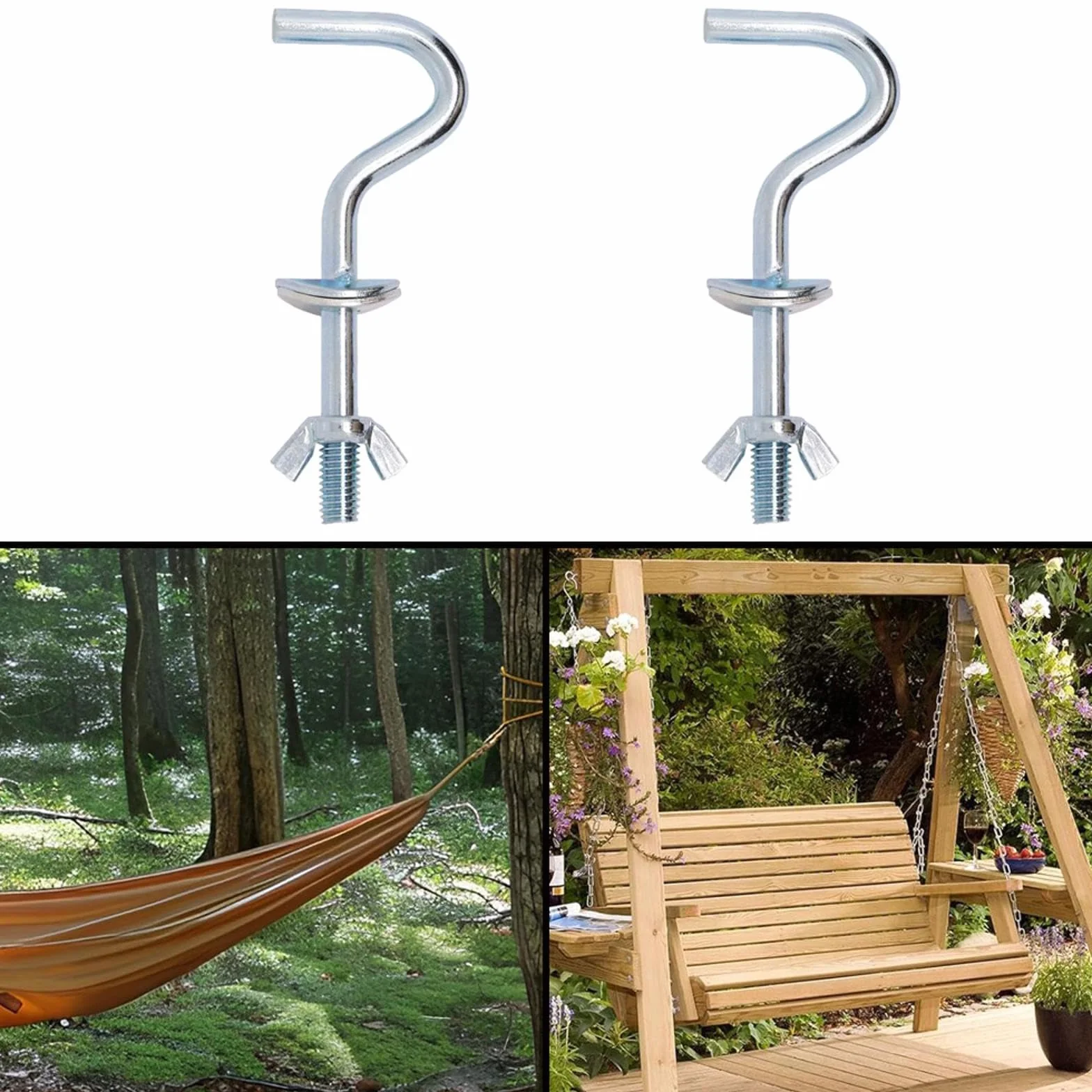 SEIWEI Lot de 2 crochets robustes pour hamac