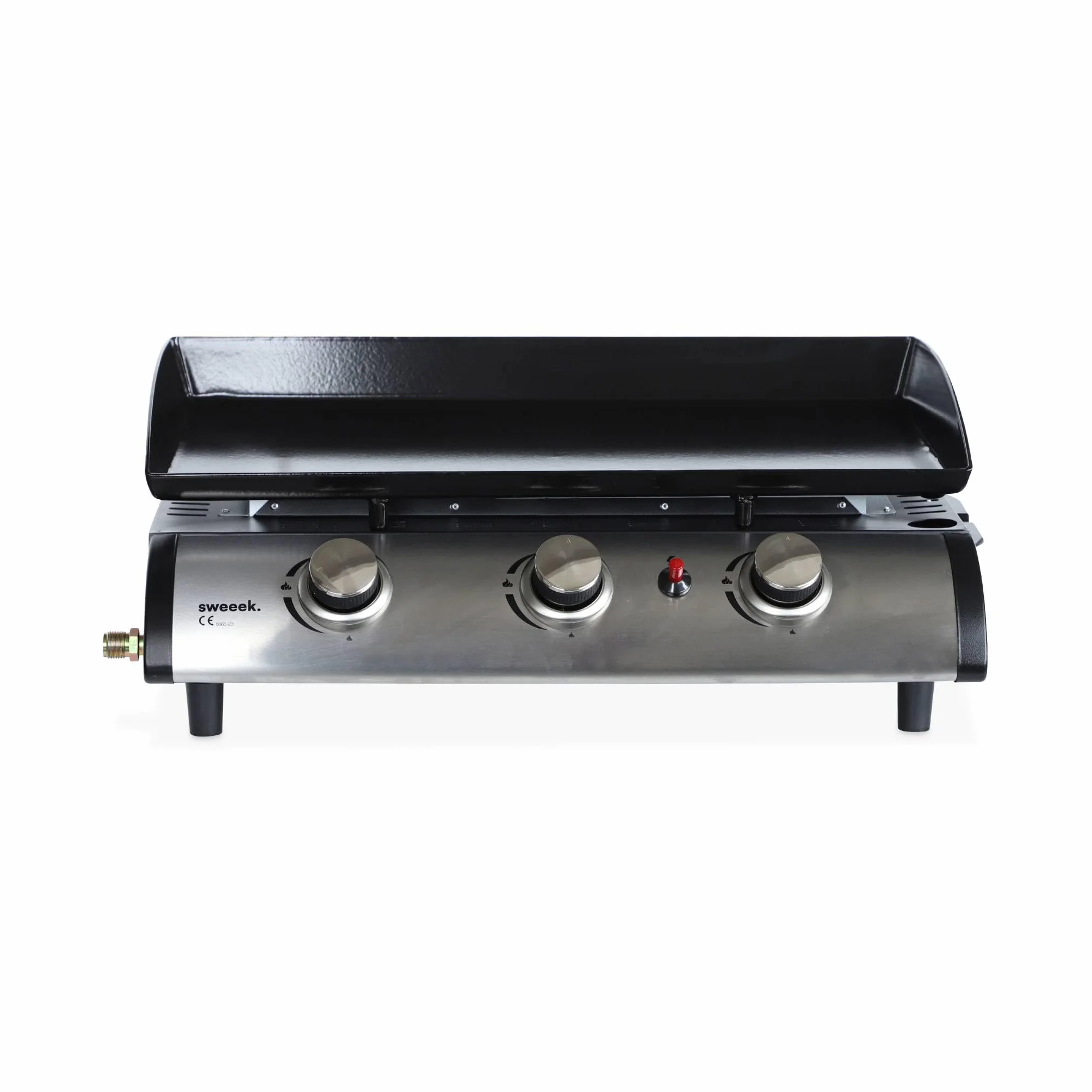 Alice's Garden Plancha au gaz 3 Feux Porthos 7.5 KW Barbecue Cuisine extérieure INOX