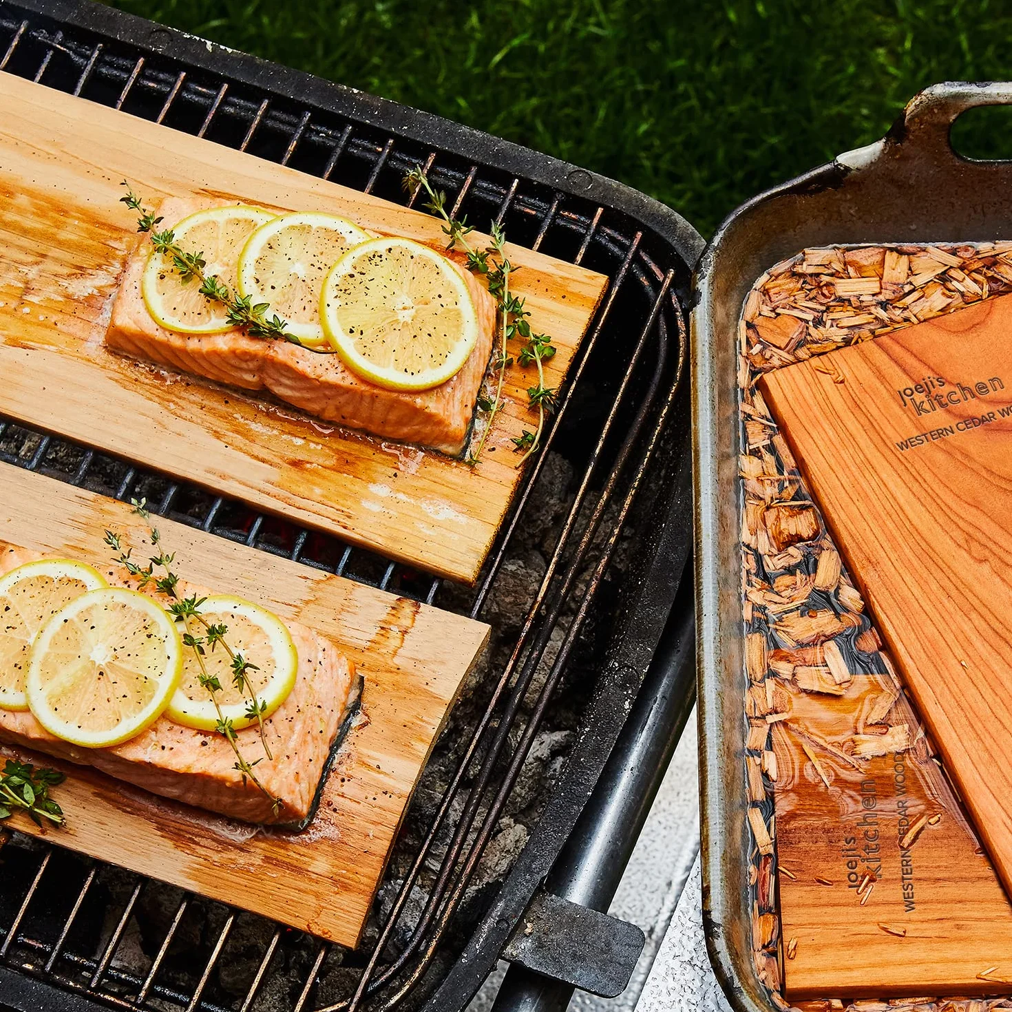Planches à fumer en cèdre pour fumoir viande et poisson - Lot de 2