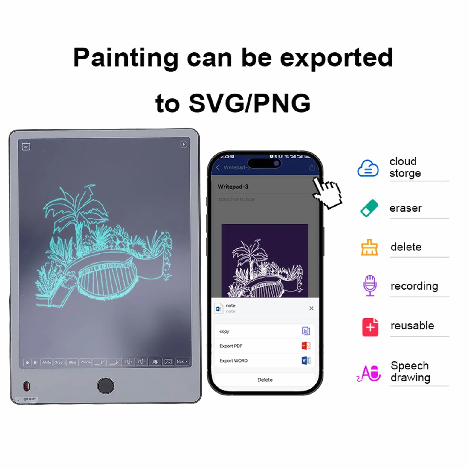 Ensemble D'écriture à Stylet Intelligent avec Bloc-Notes Numérique, Tablette de Synchronisation AI pour la Prise de Notes, Conversion OCR, Enregistrement