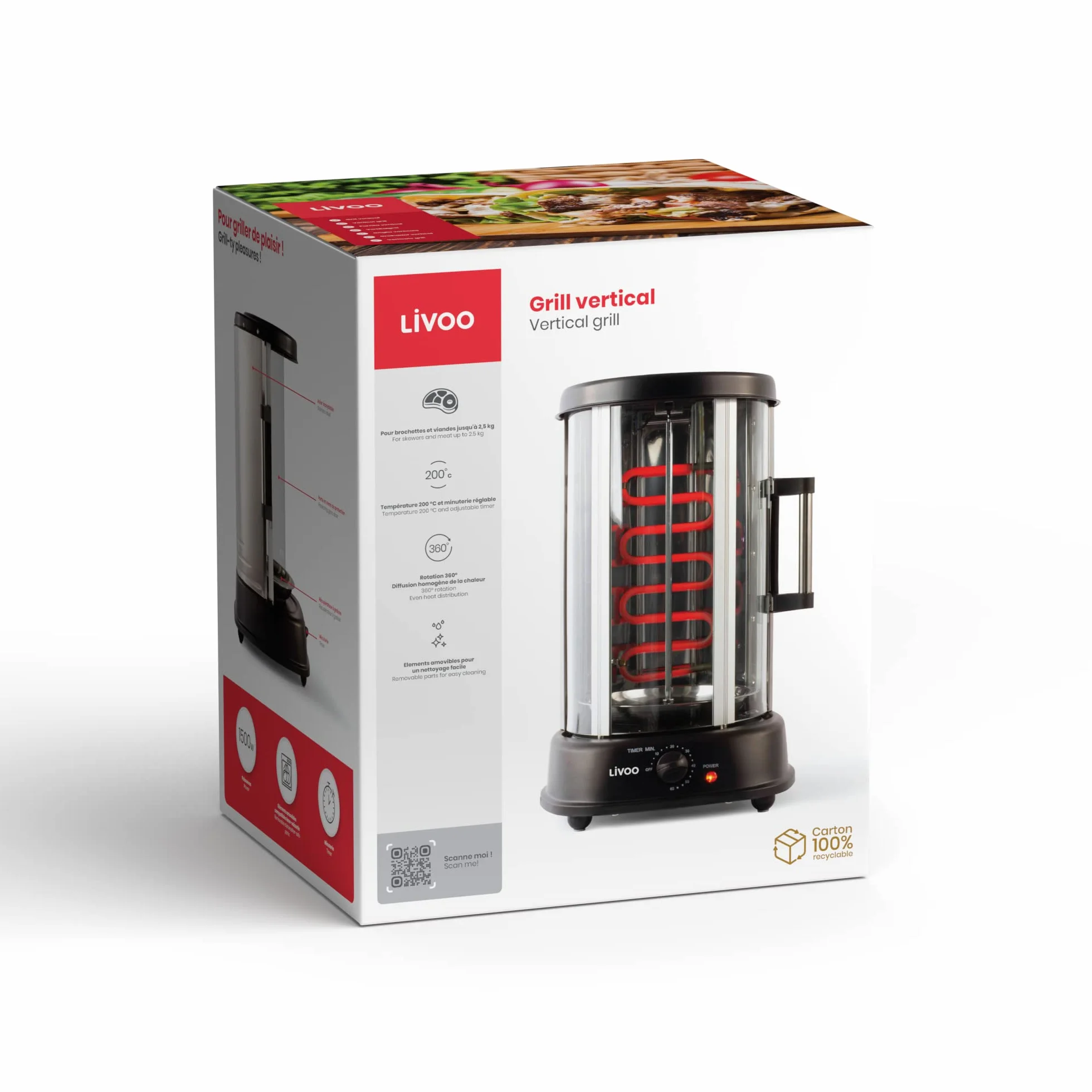 Rotisserie Verticale 21L 1500W Noire DOM323