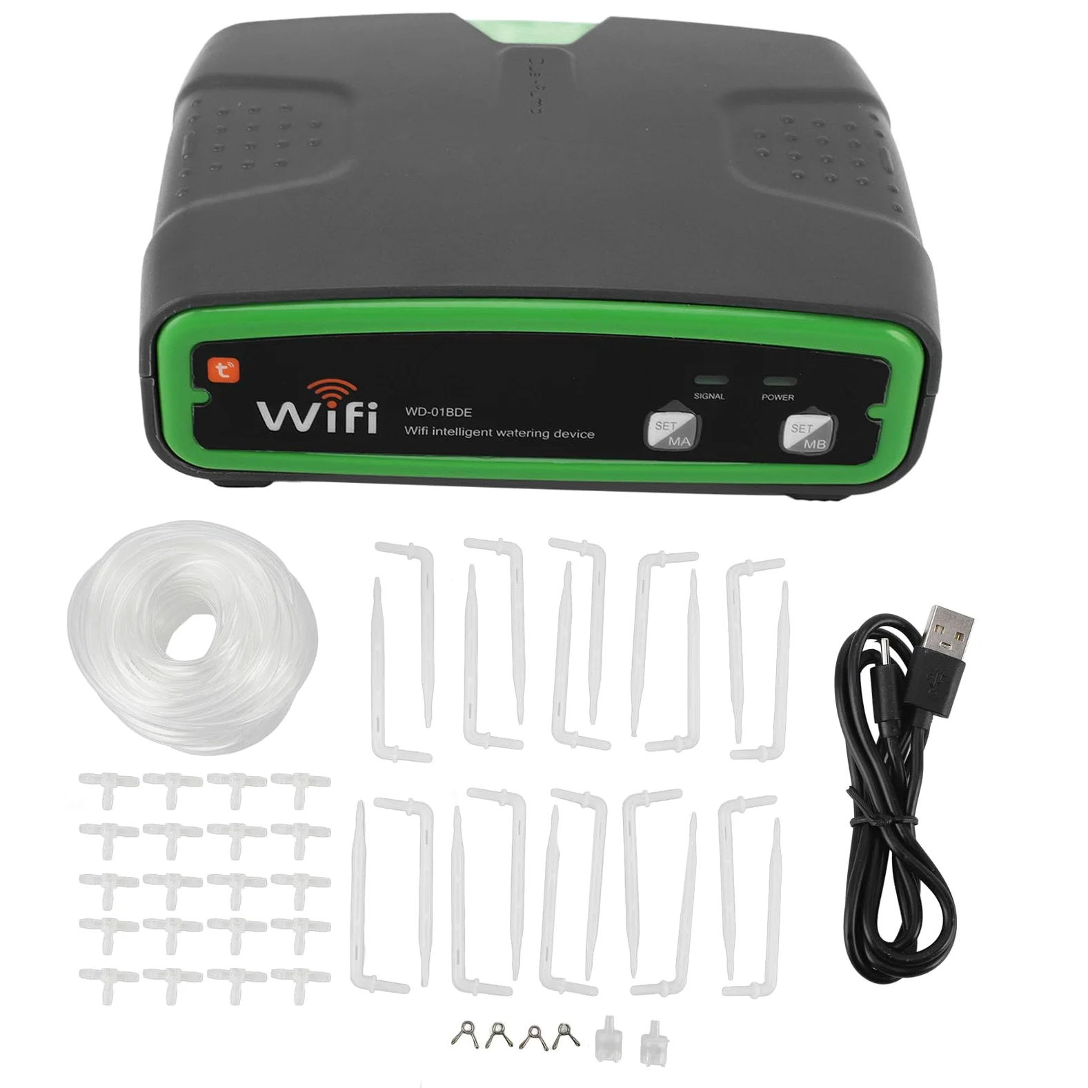 Yosoo Health Gear Système d'arrosage Automatique en Plastique Wifi, Arroseur Automatique pour Plantes, Double Pompe, Minuterie d'application, Mémoire, Tube de 15 M à Faible Bruit pour Balcon,
