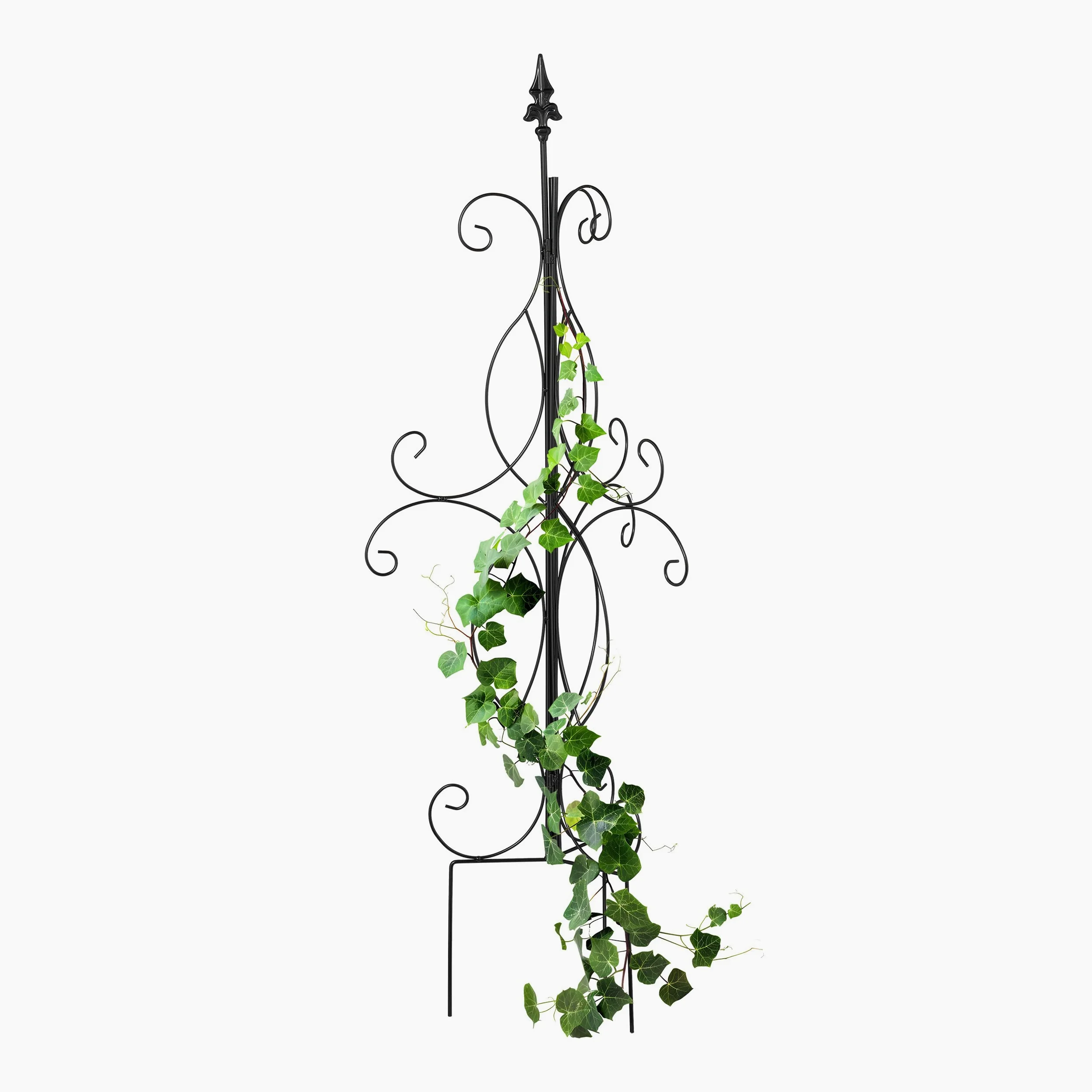 Relaxdays Tuteur à Plantes, en métal, Support Non Fixe, H x L x P : 125 x 43 x 43 cm, pour Le Jardin, Noir
