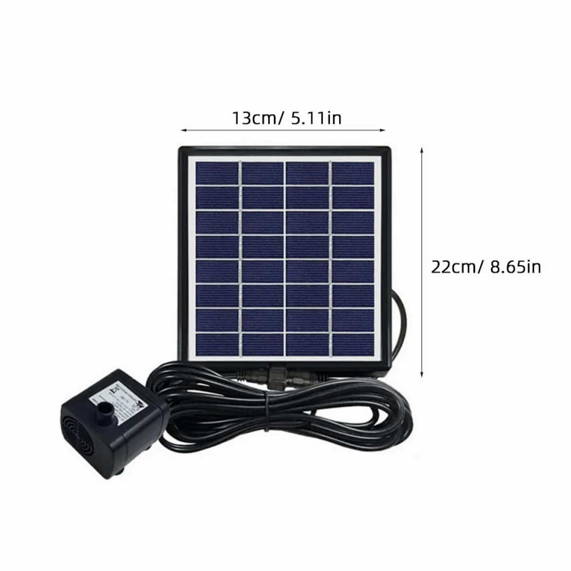 Fontaine Solaire Flottante pour Bassin Extérieur et Bain D'oiseaux, Plastique Noir, Débit Maximal 380l/h, Alimentation 10v/4w, pour Circulation D'eau en Plein Air